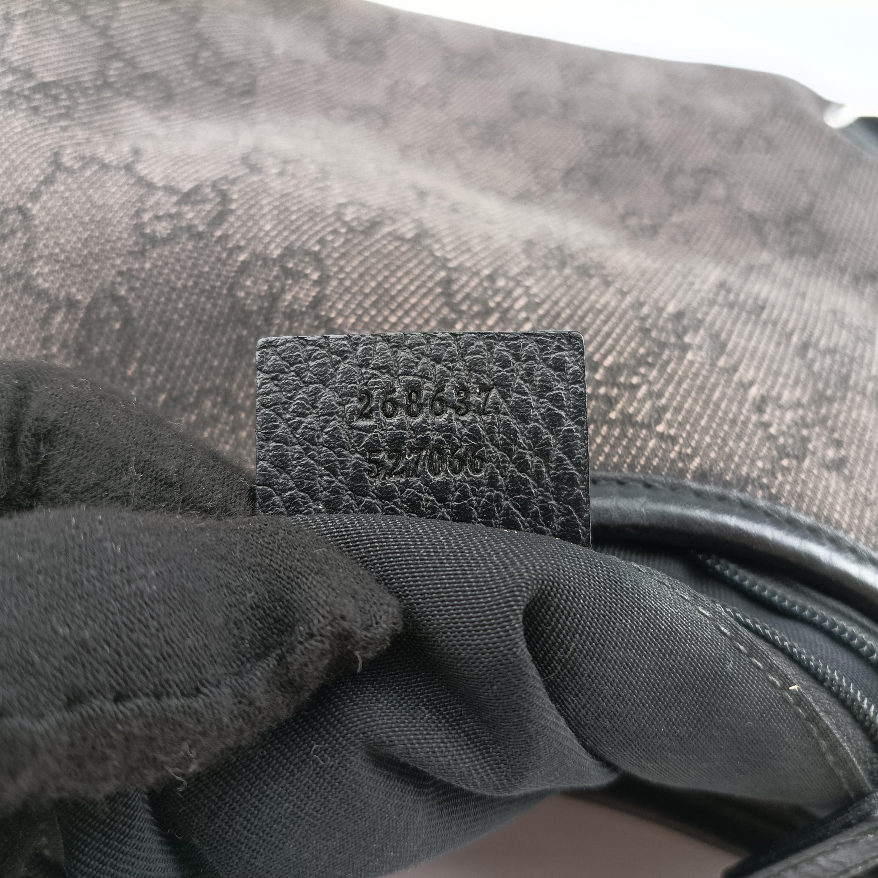 Pre-owned Gucci Guccissima Abby Grey Leather × GG Canvas 268637 shoulderbag | stylenewstar