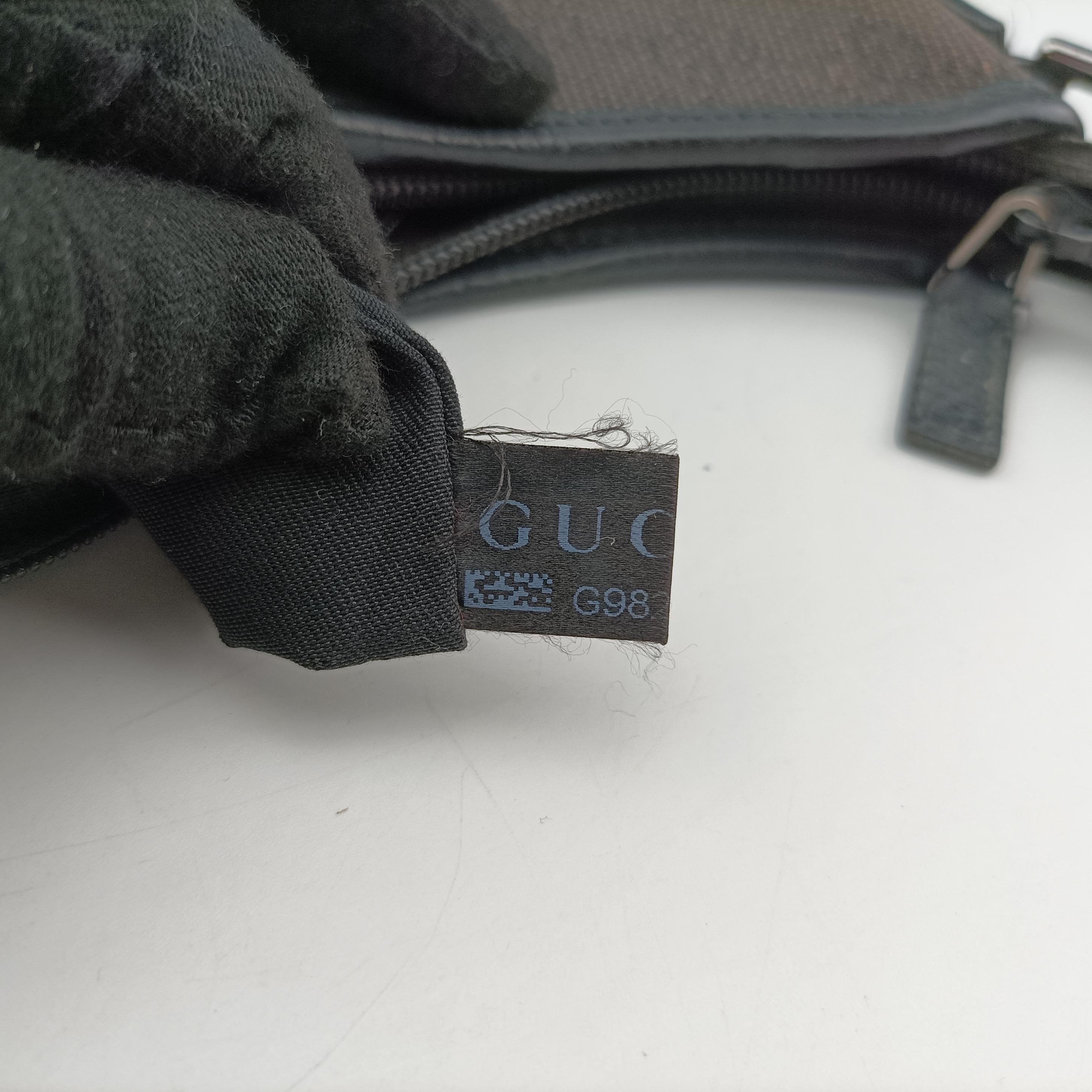 Pre-owned Gucci Guccissima Abby Grey Leather × GG Canvas 268637 shoulderbag | stylenewstar