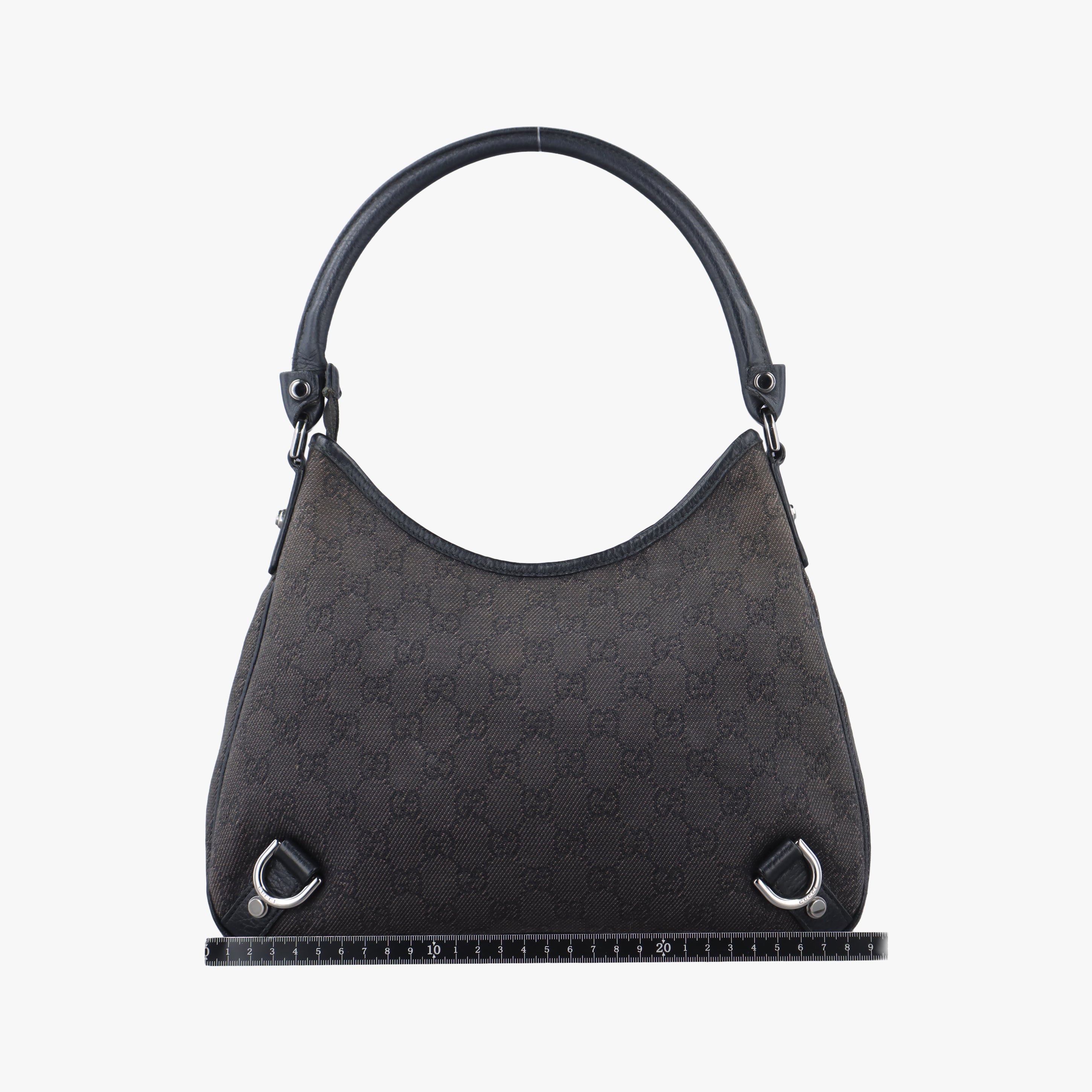 Pre-owned Gucci Guccissima Abby Grey Leather × GG Canvas 268637 shoulderbag | stylenewstar