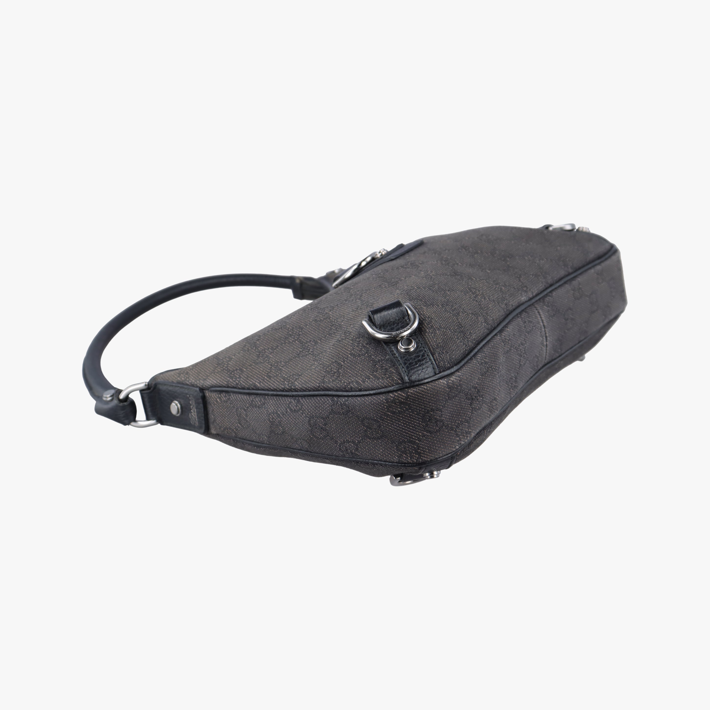 Pre-owned Gucci Guccissima Abby Grey Leather × GG Canvas 268637 shoulderbag | stylenewstar