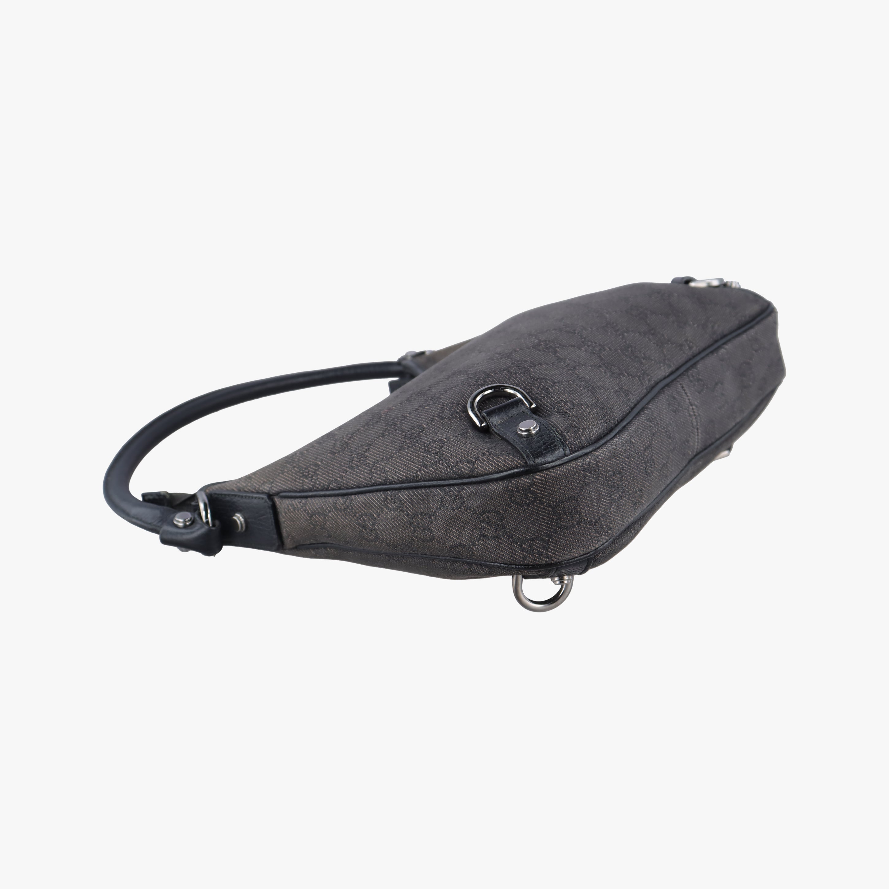 Pre-owned Gucci Guccissima Abby Grey Leather × GG Canvas 268637 shoulderbag | stylenewstar