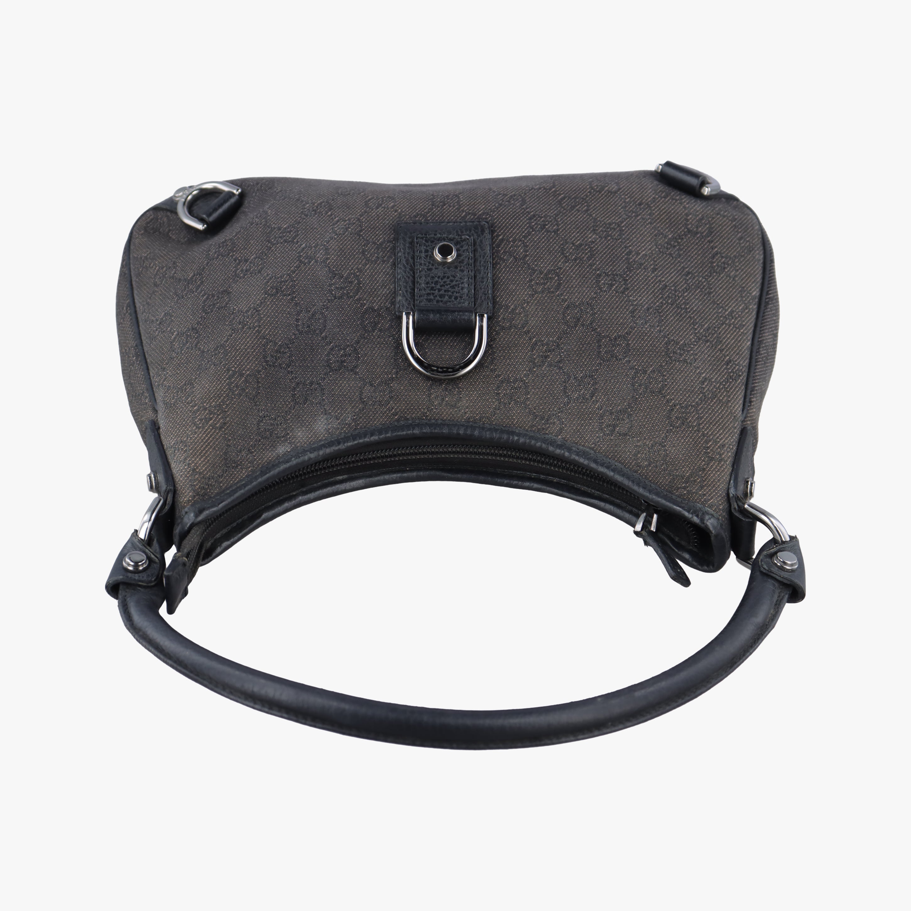 Pre-owned Gucci Guccissima Abby Grey Leather × GG Canvas 268637 shoulderbag | stylenewstar