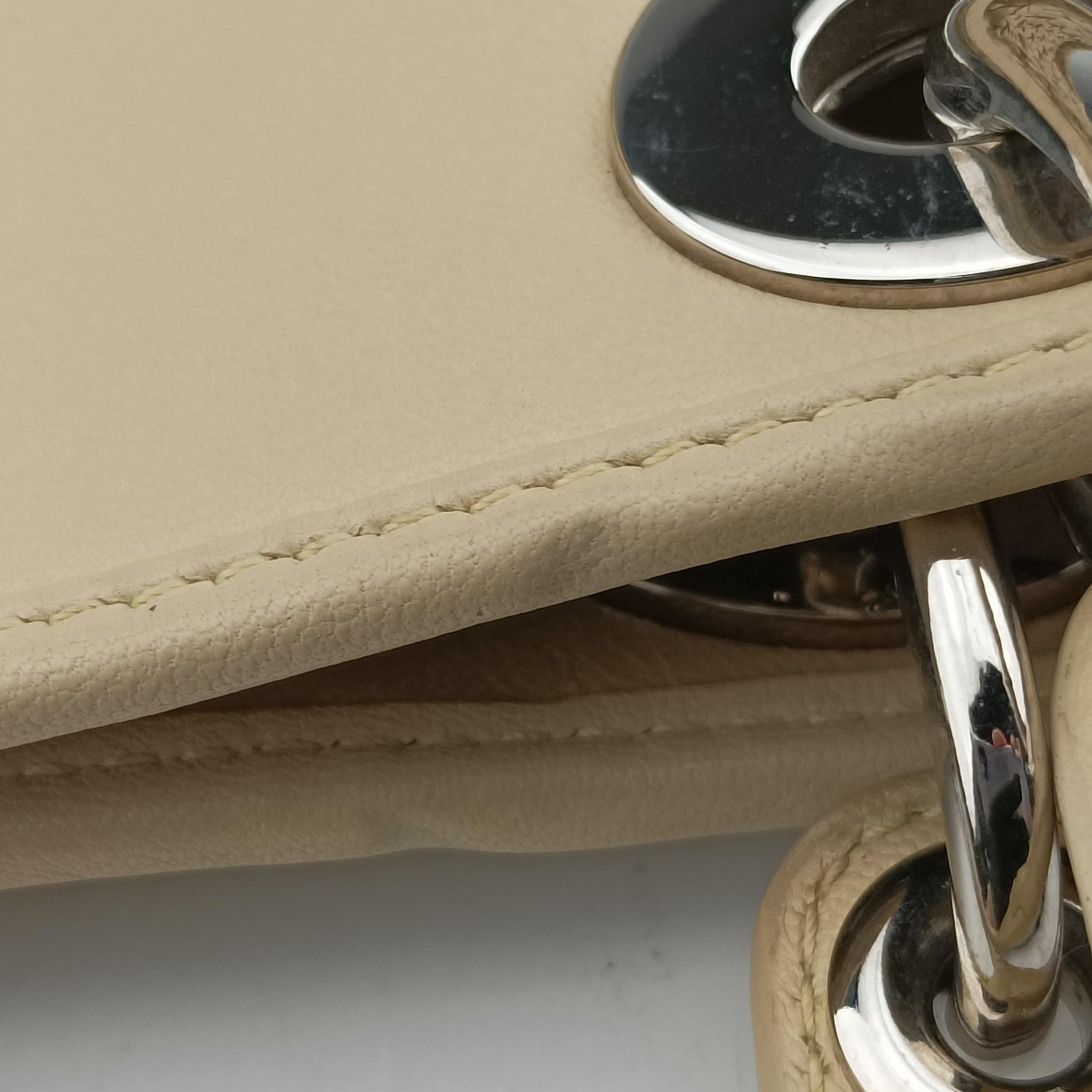 Pre-owned Christian Dior Lady Dior Avenue Tote Beige lambskin  handbag | stylenewstar