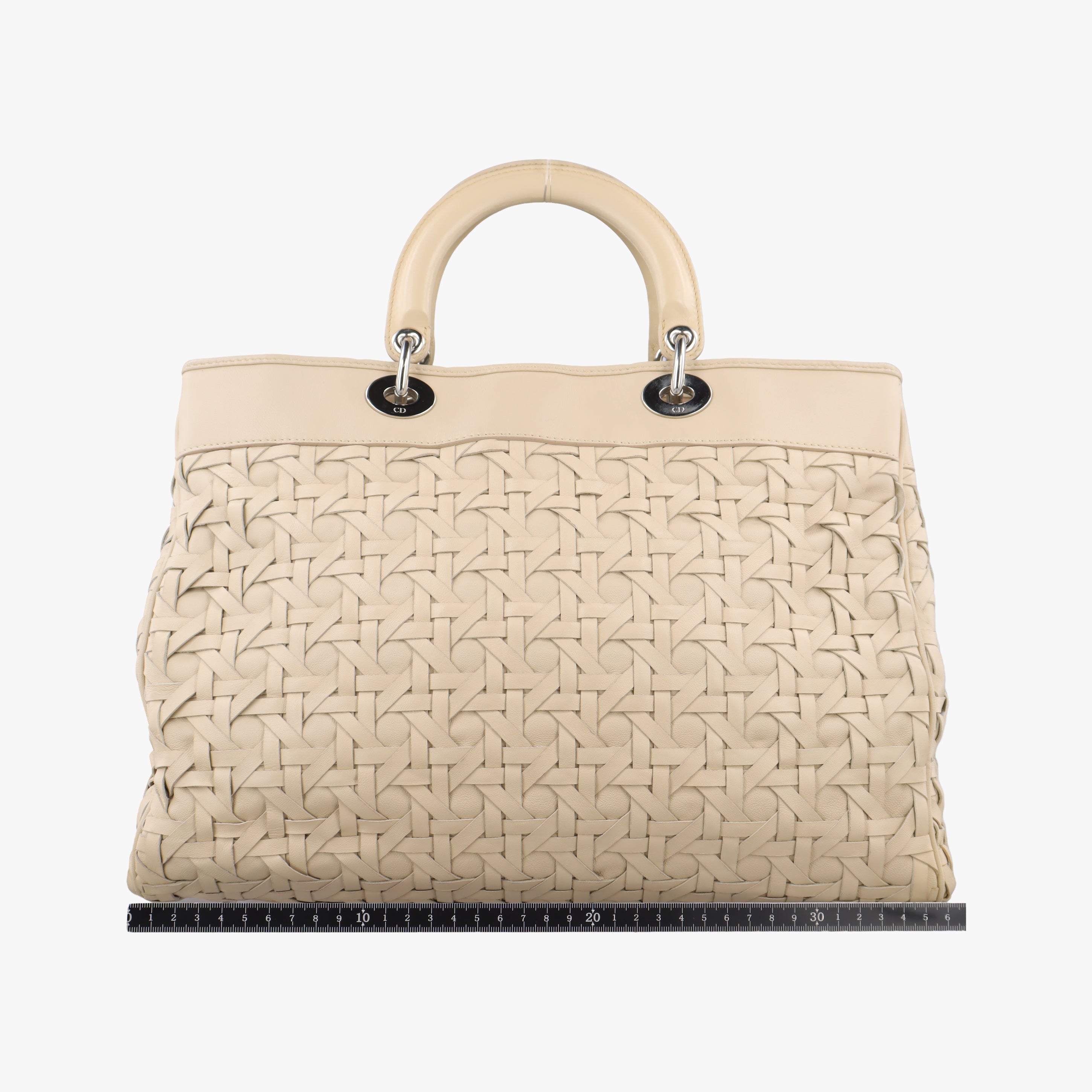 Pre-owned Christian Dior Lady Dior Avenue Tote Beige lambskin  handbag | stylenewstar