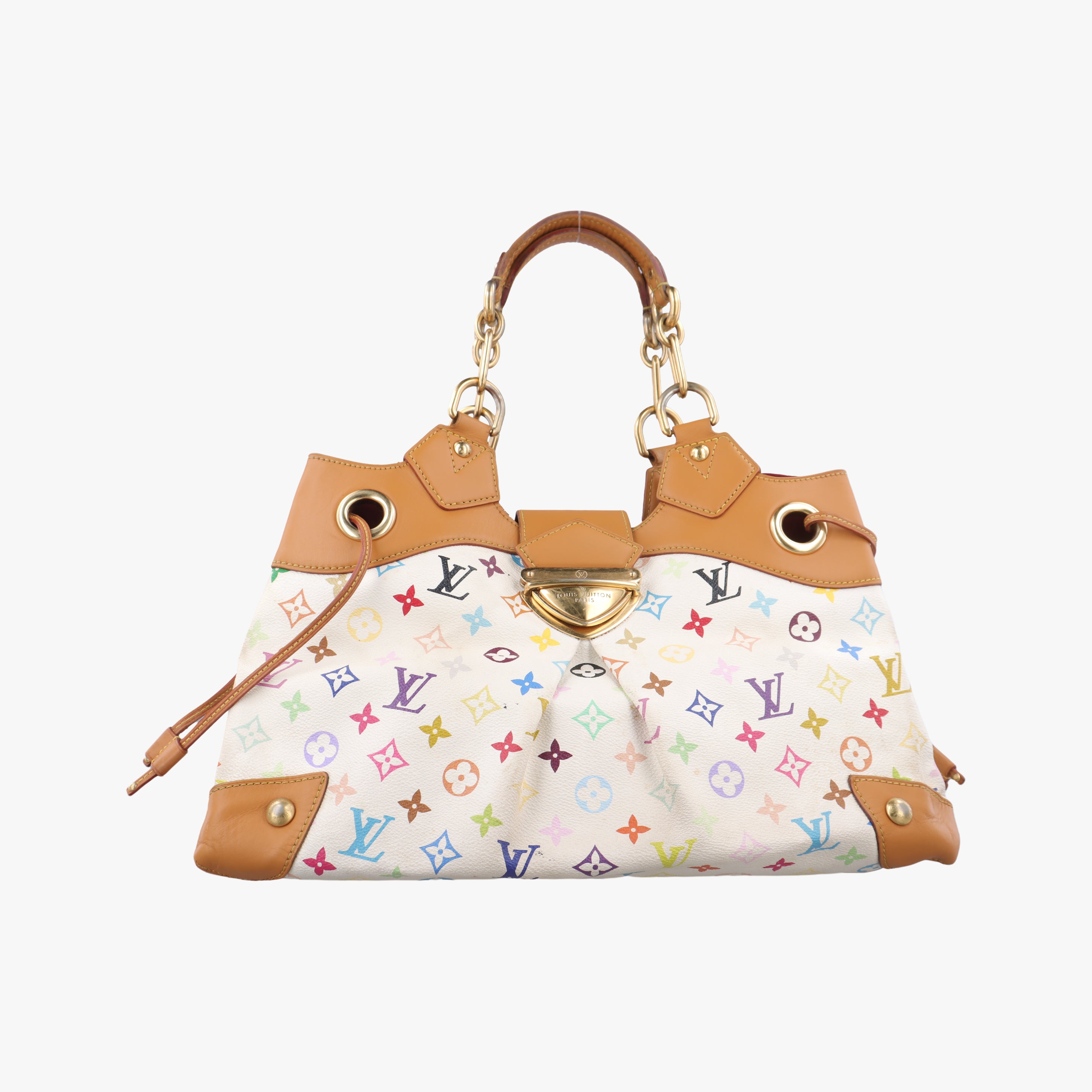Pre-owned Louis Vuitton URSULA white Monogram Multicolor M40123 handbag | stylenewstar