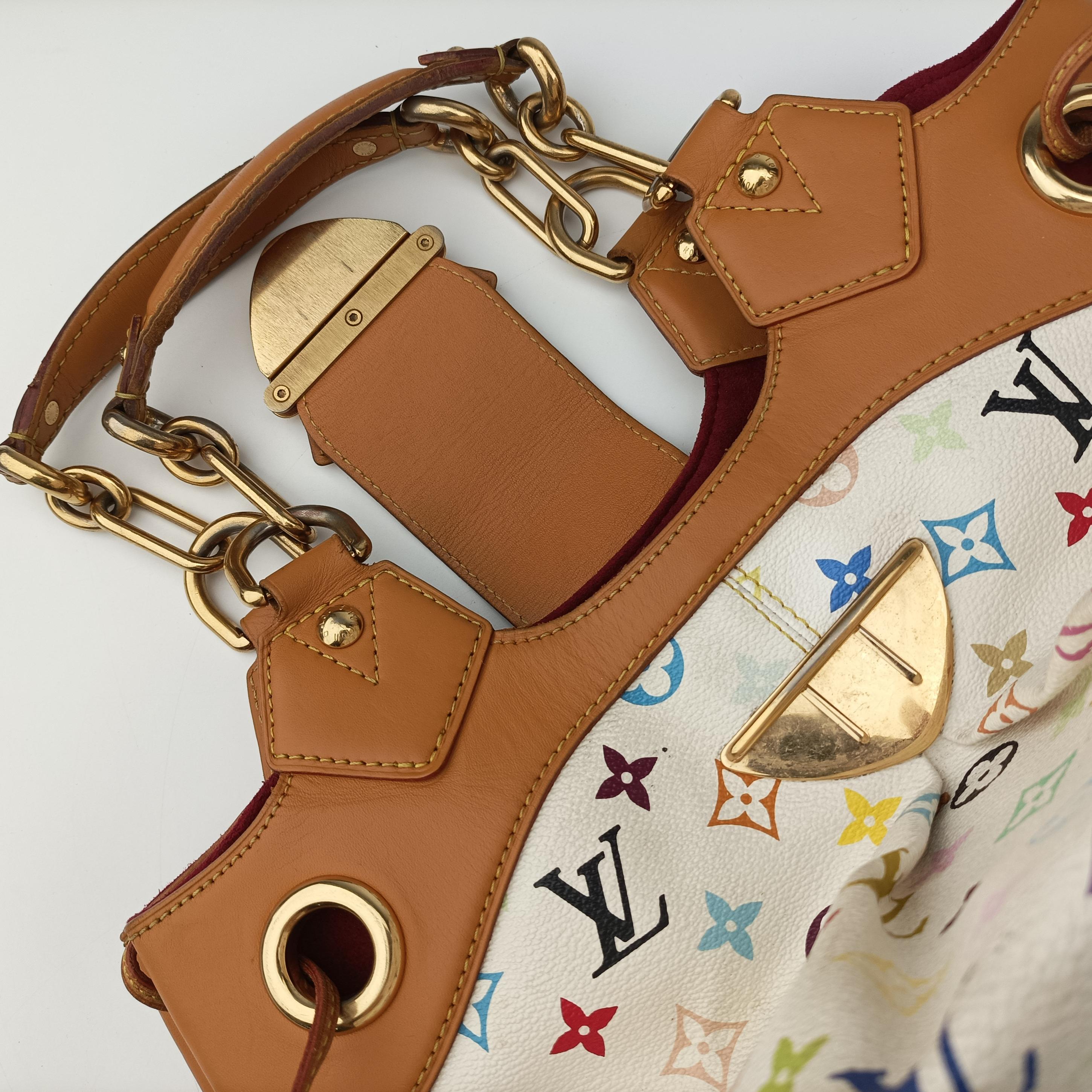 Pre-owned Louis Vuitton URSULA white Monogram Multicolor M40123 handbag | stylenewstar