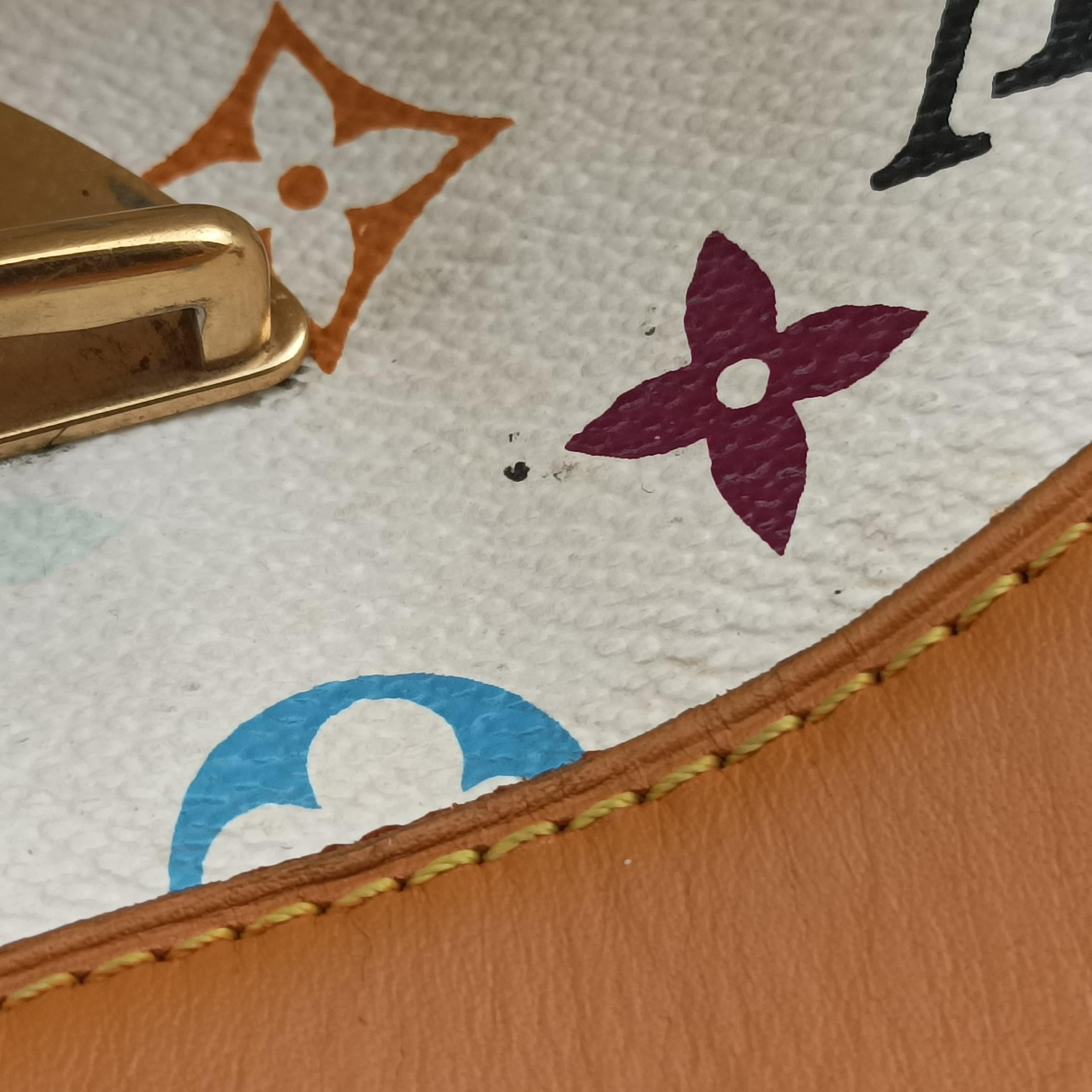 Pre-owned Louis Vuitton URSULA white Monogram Multicolor M40123 handbag | stylenewstar