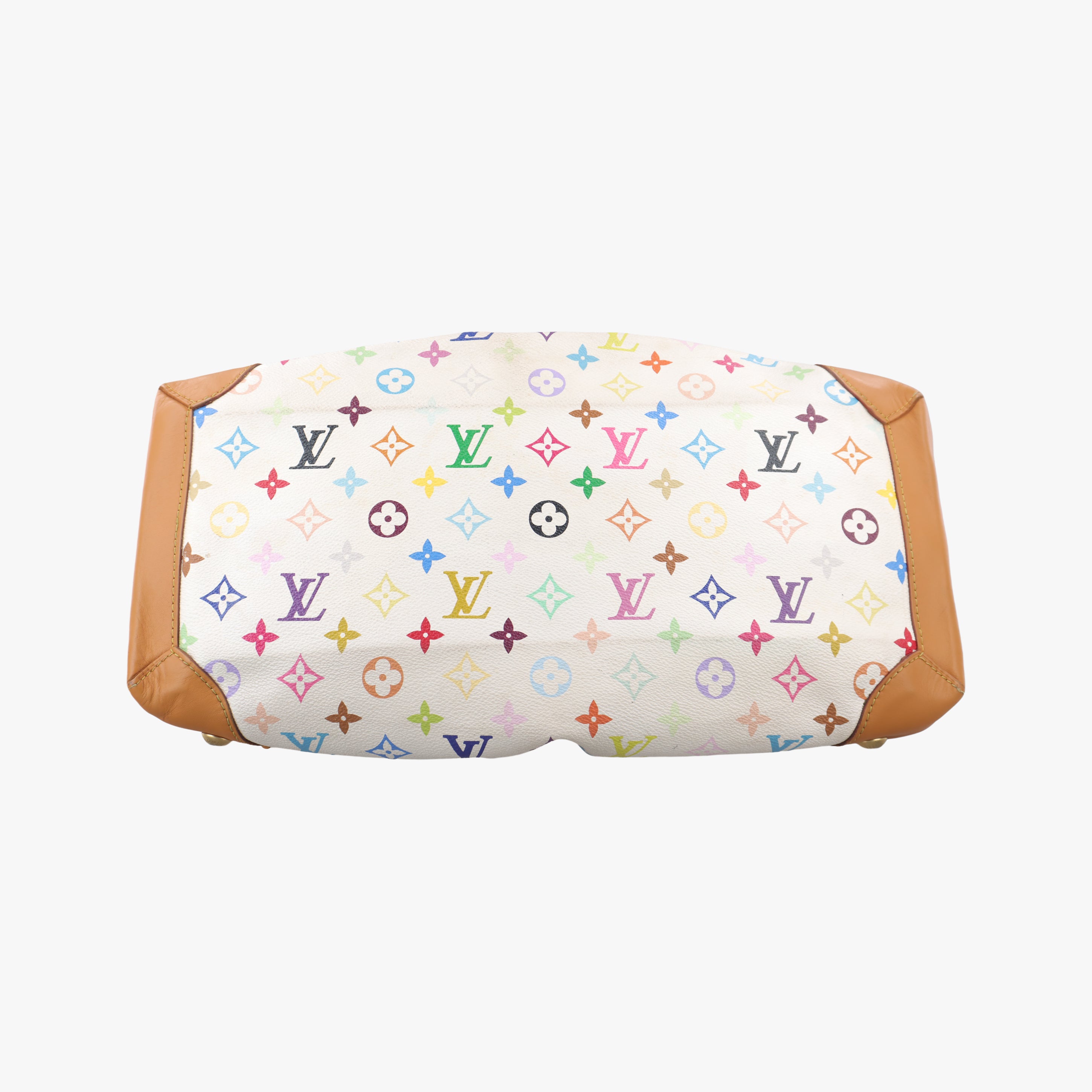 Pre-owned Louis Vuitton URSULA white Monogram Multicolor M40123 handbag | stylenewstar