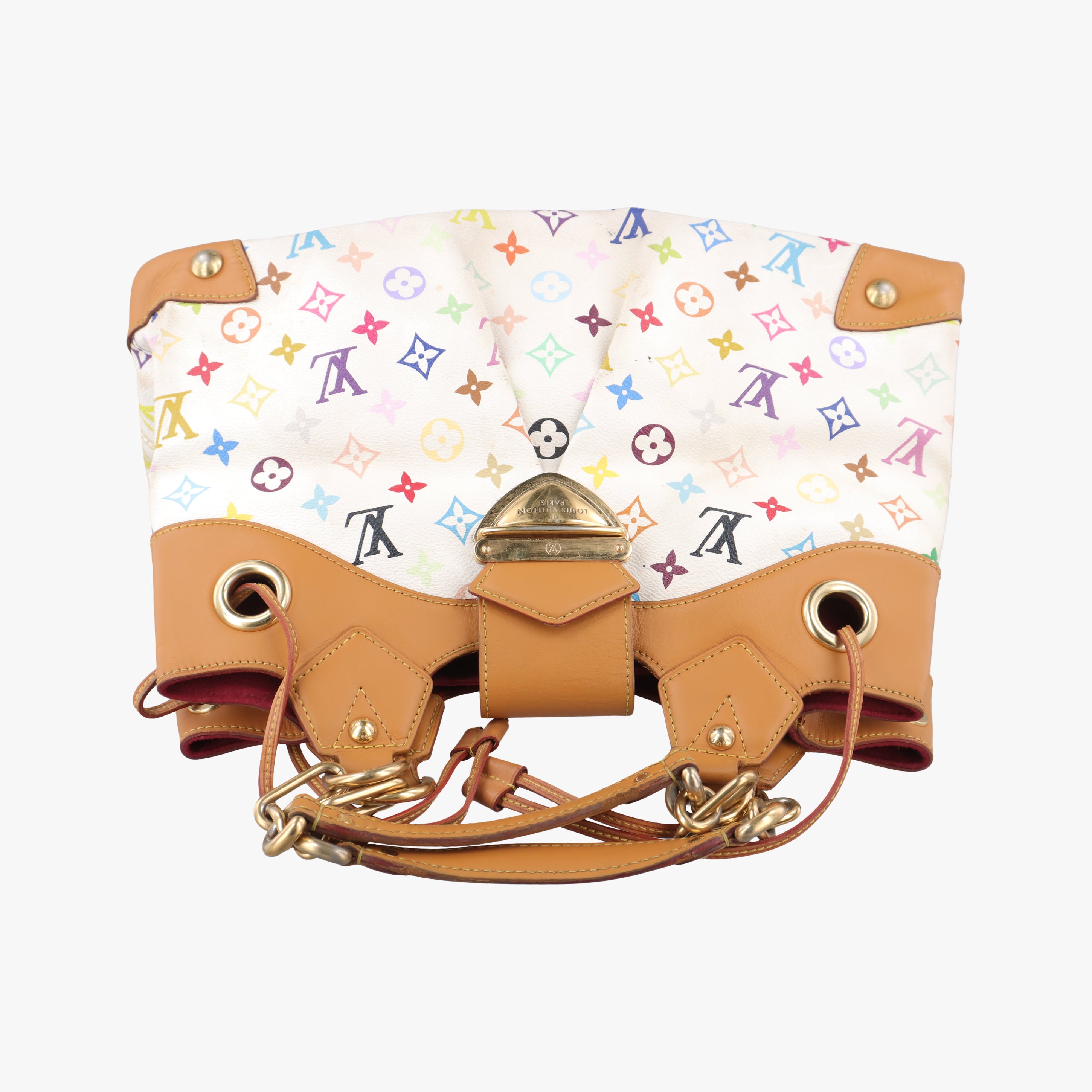 Pre-owned Louis Vuitton URSULA white Monogram Multicolor M40123 handbag | stylenewstar