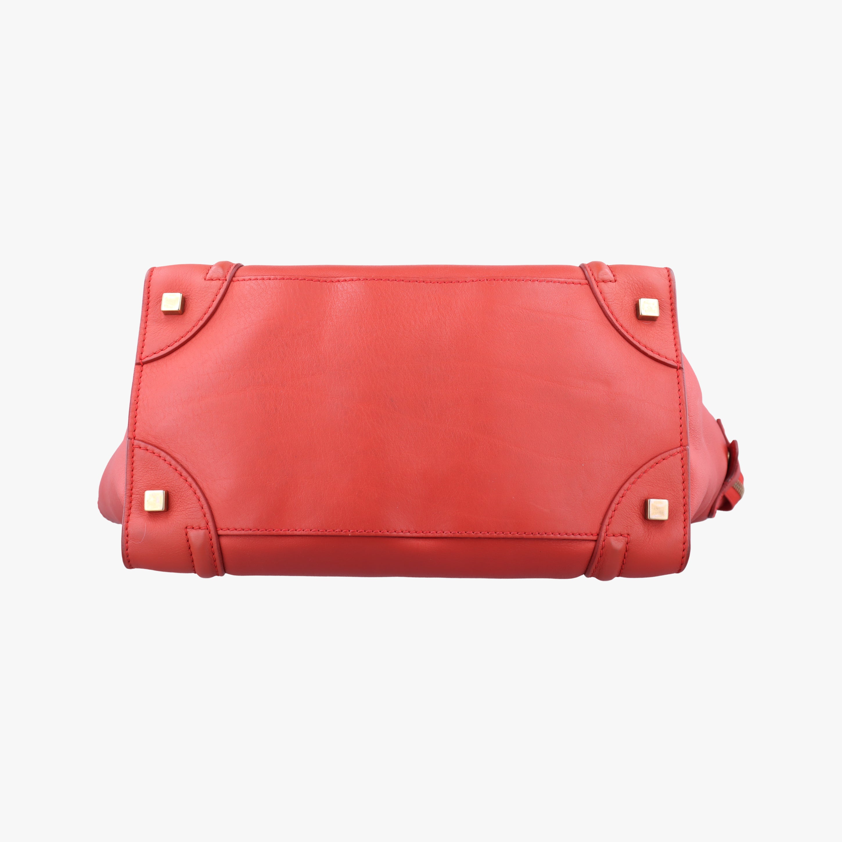 Vintage Celine Luggage Mini Shopper Red Leather  handbag | stylenewstar