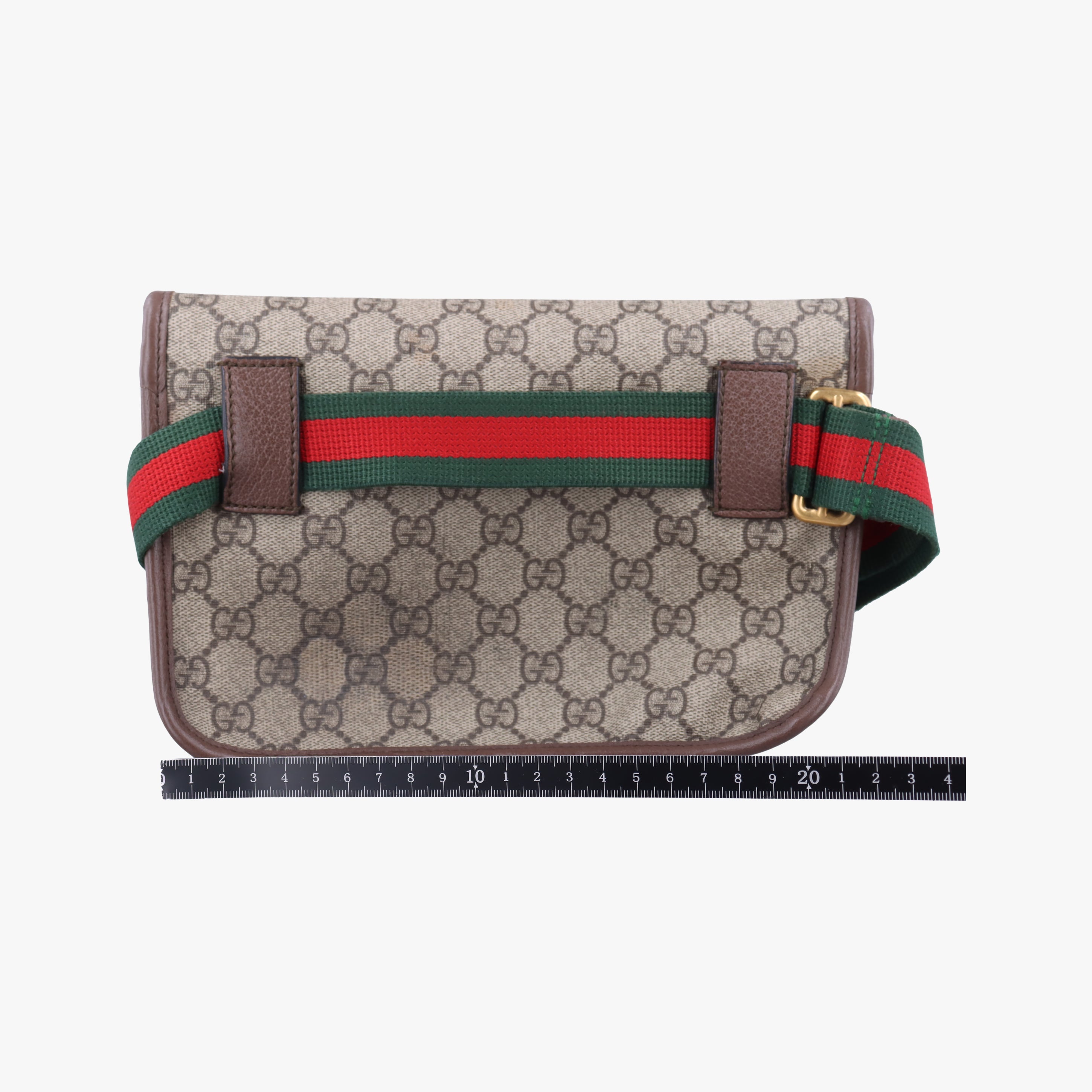 Pre-owned Gucci NEO VINTAGE GG Supreme Beige×red×green PVC coated canvas 493930 bum bag/waist bag | stylenewstar