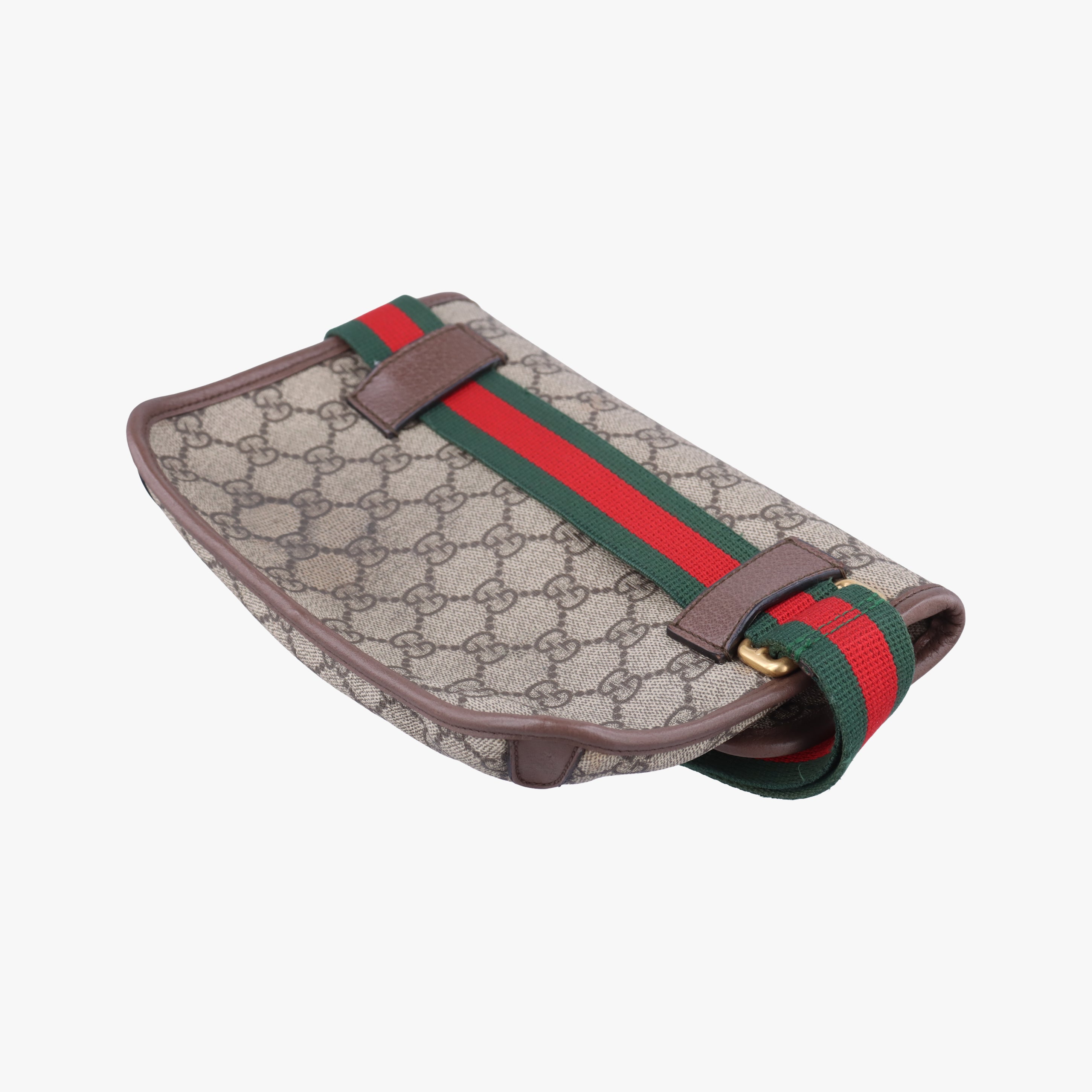 Pre-owned Gucci NEO VINTAGE GG Supreme Beige×red×green PVC coated canvas 493930 bum bag/waist bag | stylenewstar