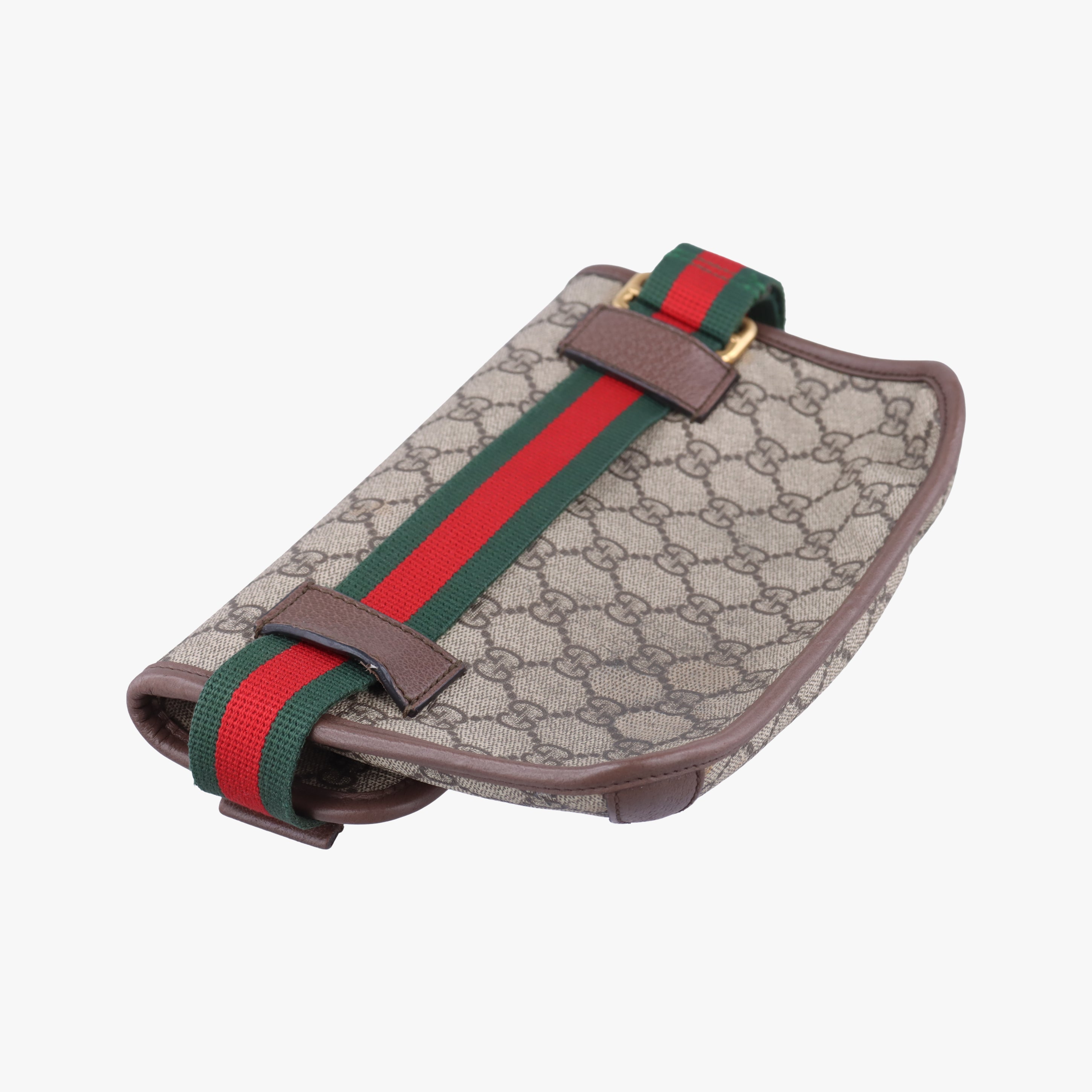 Pre-owned Gucci NEO VINTAGE GG Supreme Beige×red×green PVC coated canvas 493930 bum bag/waist bag | stylenewstar