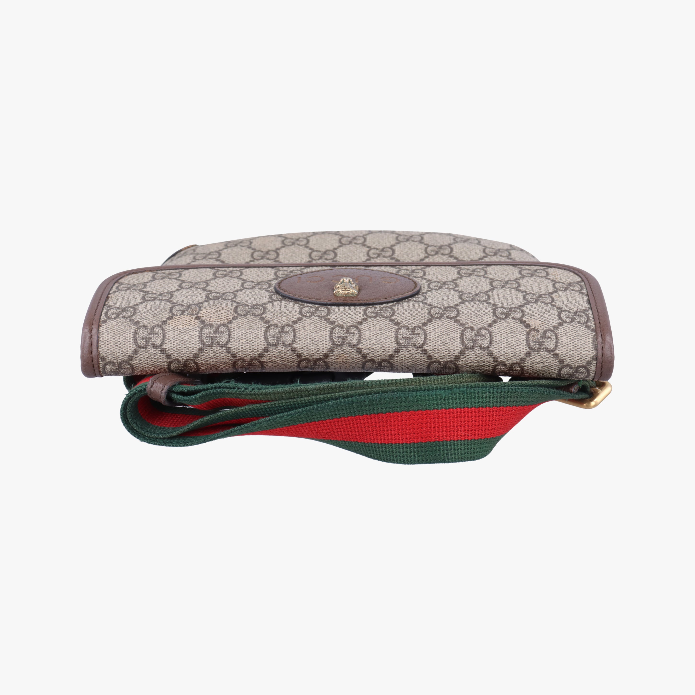 Pre-owned Gucci NEO VINTAGE GG Supreme Beige×red×green PVC coated canvas 493930 bum bag/waist bag | stylenewstar
