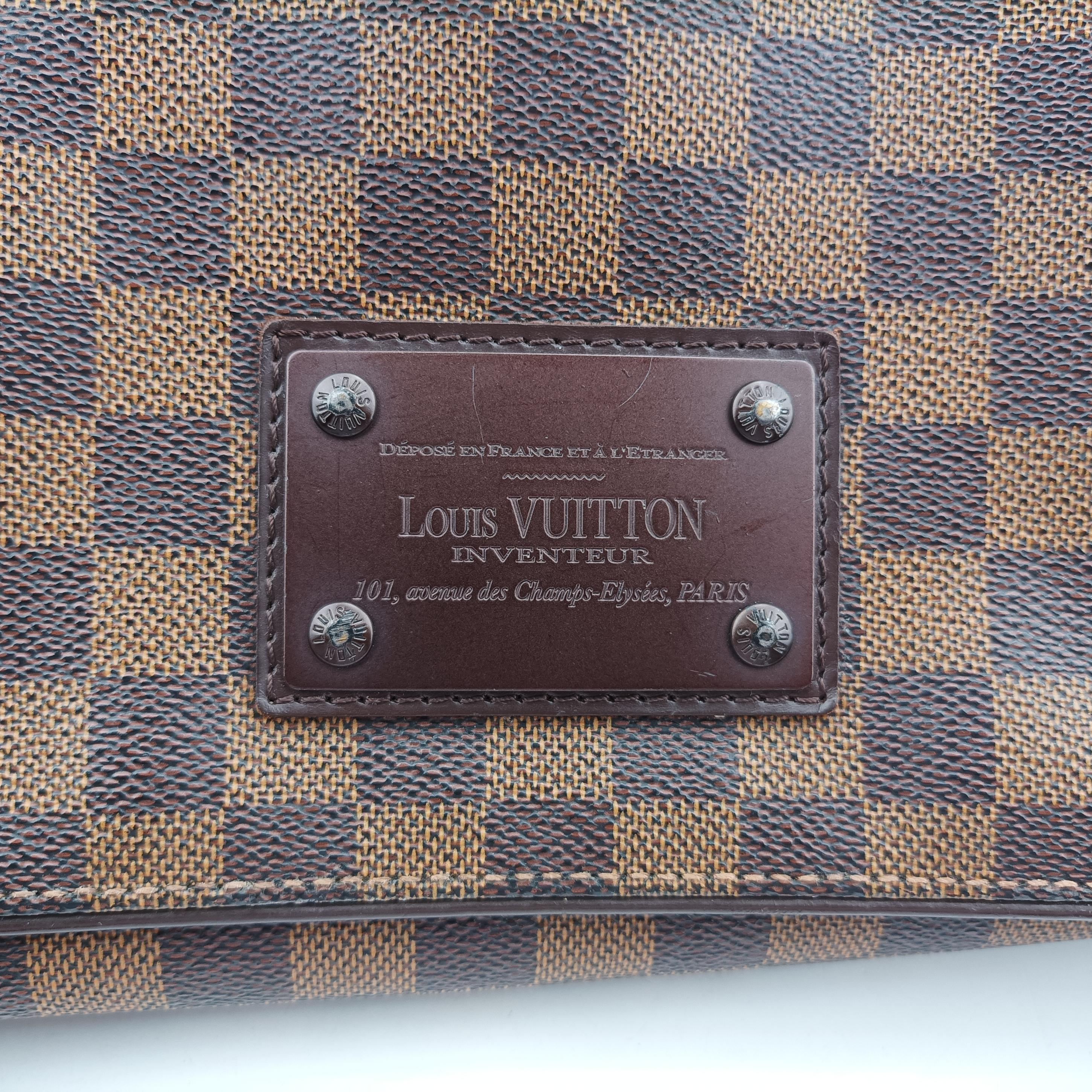 Pre-owned Louis Vuitton BROOKLYN MM EBENE Damier Canvas N51211 shoulderbag | stylenewstar