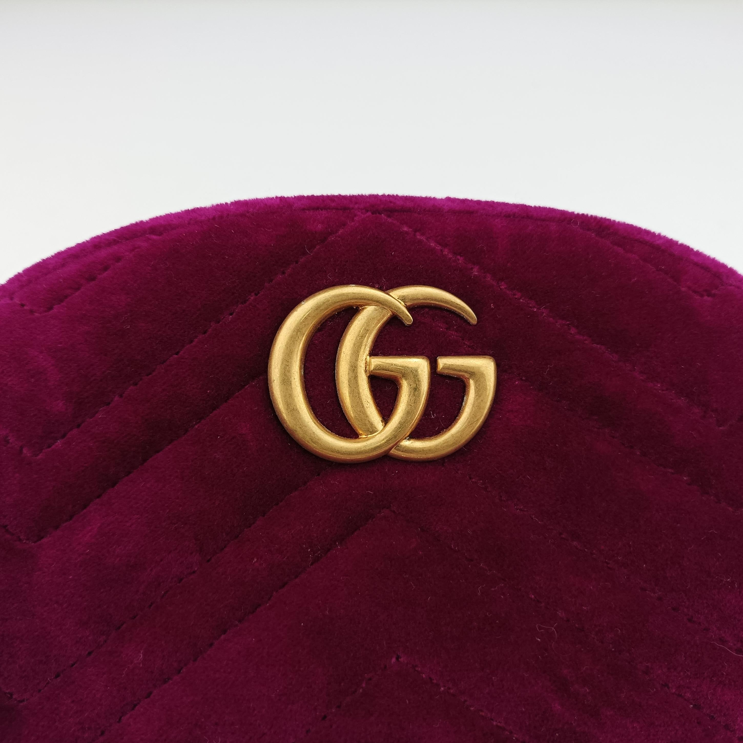 Vintage Gucci GG Marmont Purple velour 476434 bum bag/waist bag | stylenewstar