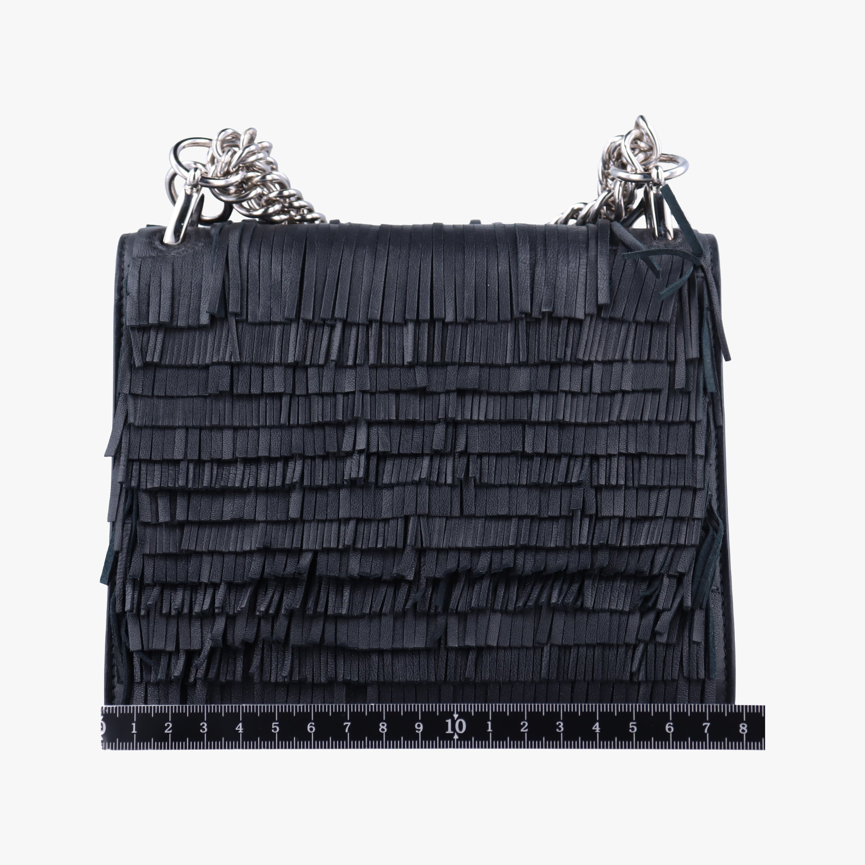 Pre-owned Fendi studded Kan I Black Leather 8M0381 shoulderbag | stylenewstar