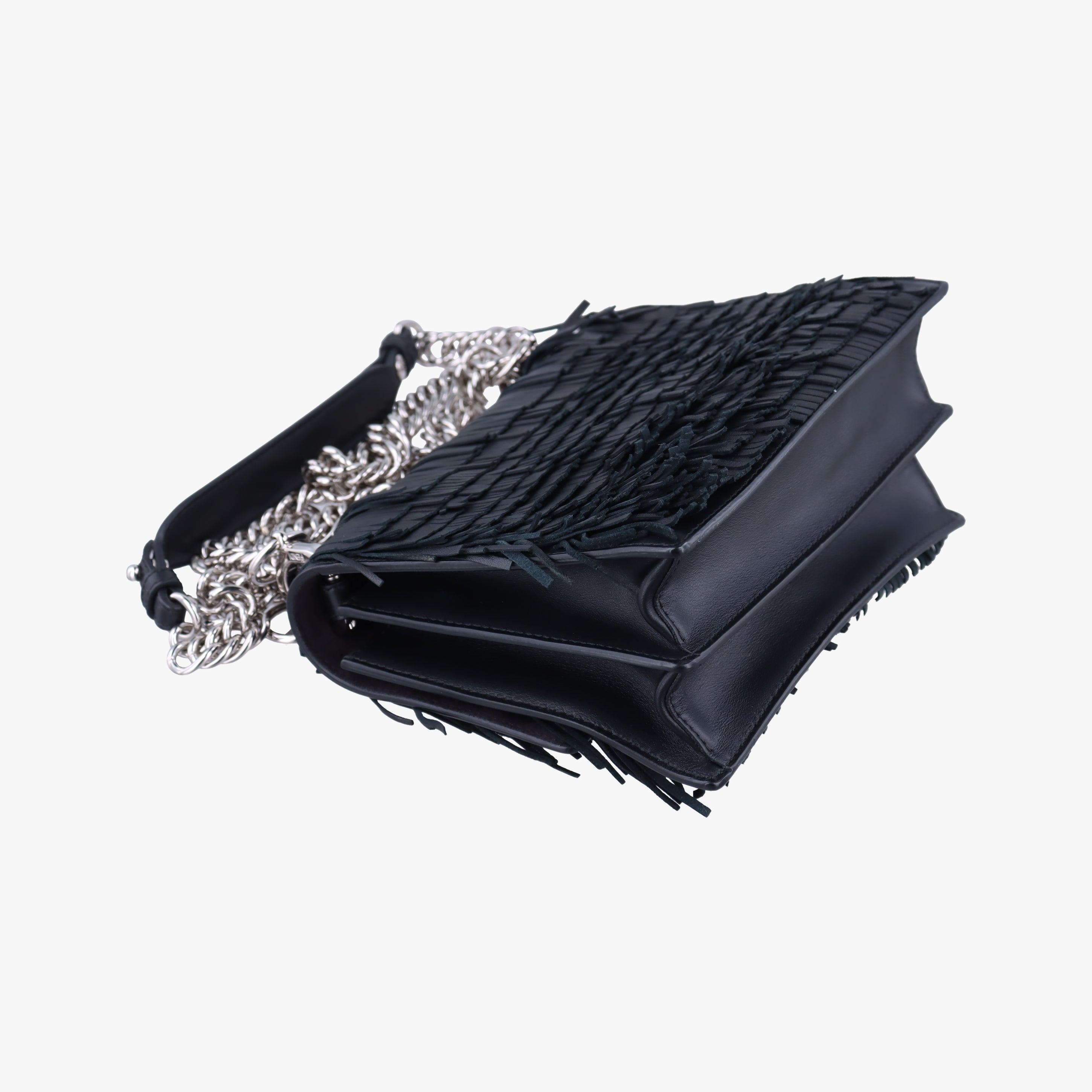Pre-owned Fendi studded Kan I Black Leather 8M0381 shoulderbag | stylenewstar