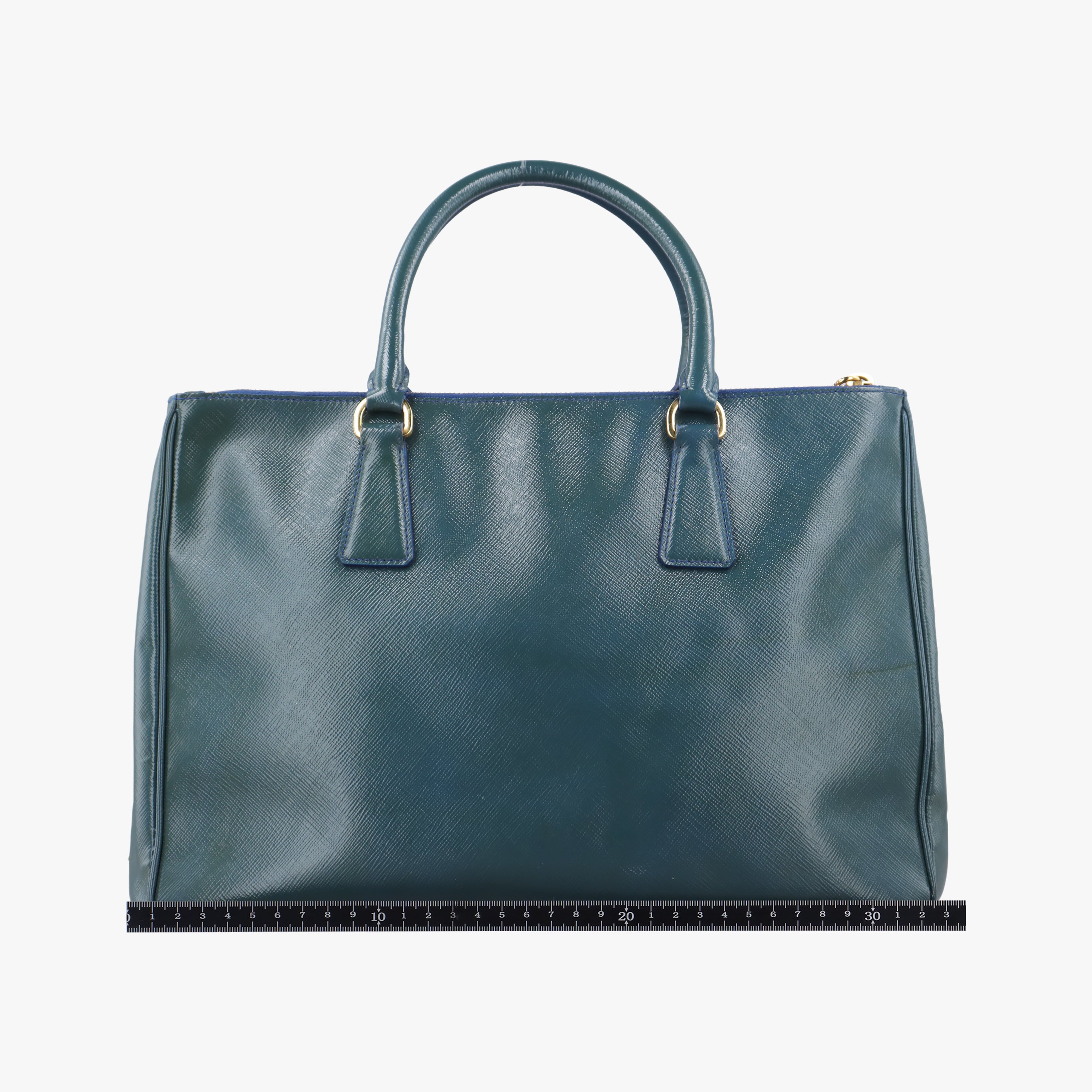 Pre-owned Prada Galleria Navy Patent BN2274 shoulderbag | stylenewstar