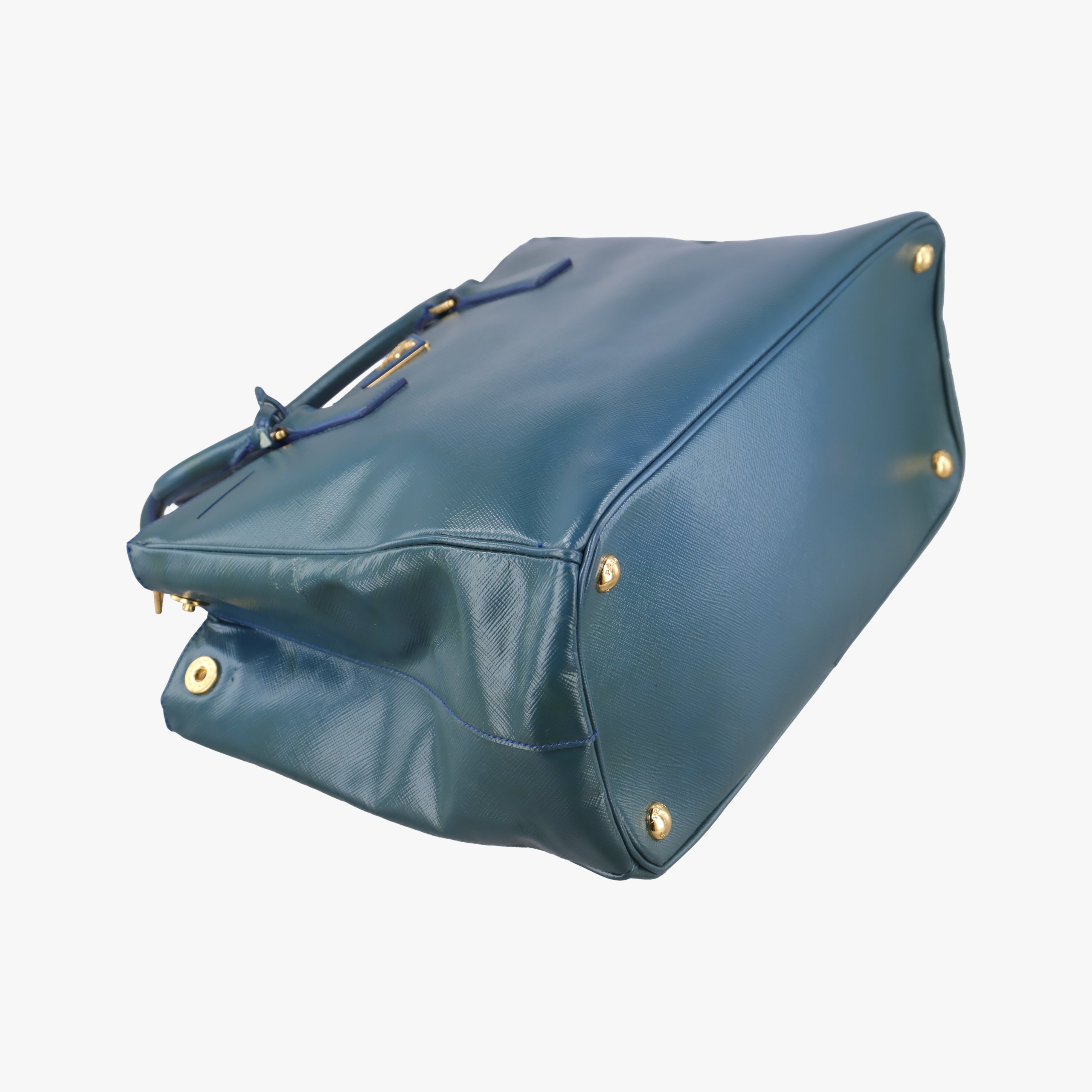 Pre-owned Prada Galleria Navy Patent BN2274 shoulderbag | stylenewstar