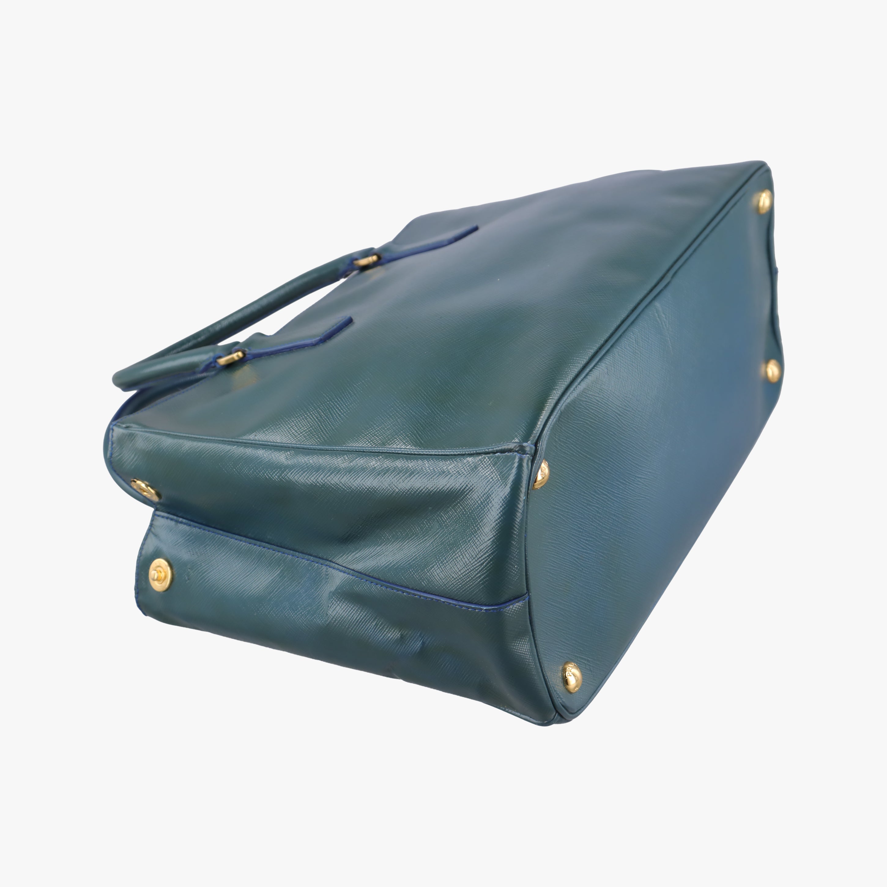 Pre-owned Prada Galleria Navy Patent BN2274 shoulderbag | stylenewstar