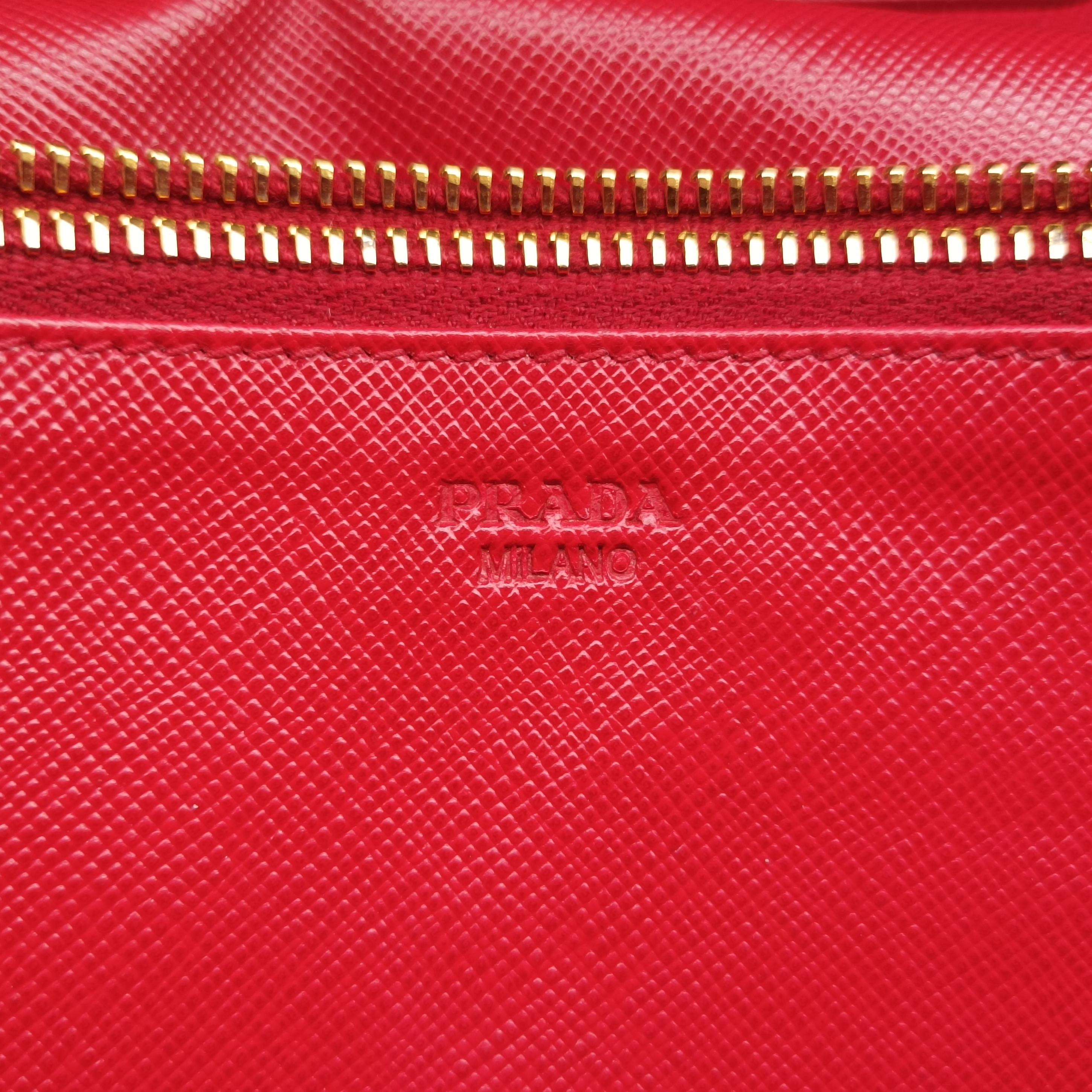Secondhand Prada Sling Bandoliera Red SAFFIANO Leather　 BT1019 shoulderbag | stylenewstar