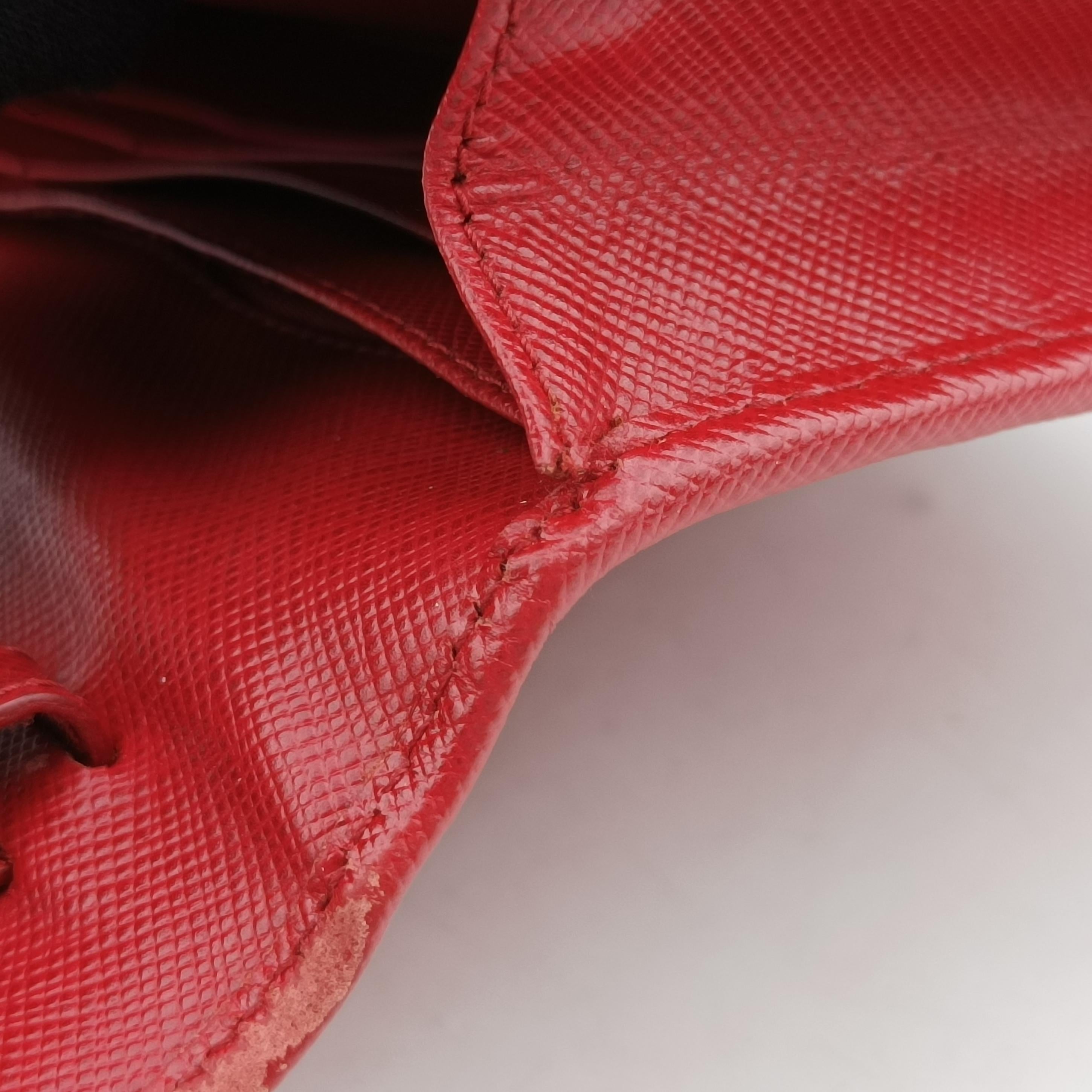 Secondhand Prada Sling Bandoliera Red SAFFIANO Leather　 BT1019 shoulderbag | stylenewstar