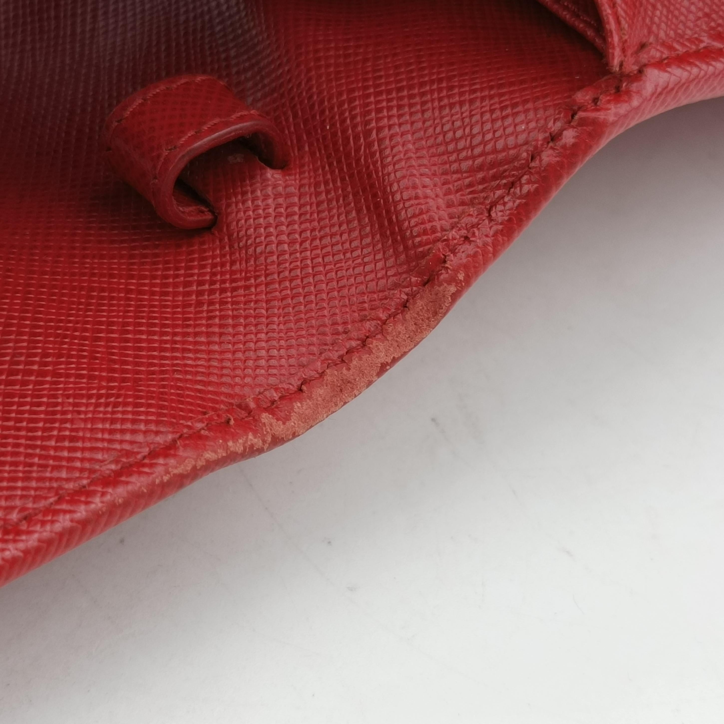 Secondhand Prada Sling Bandoliera Red SAFFIANO Leather　 BT1019 shoulderbag | stylenewstar