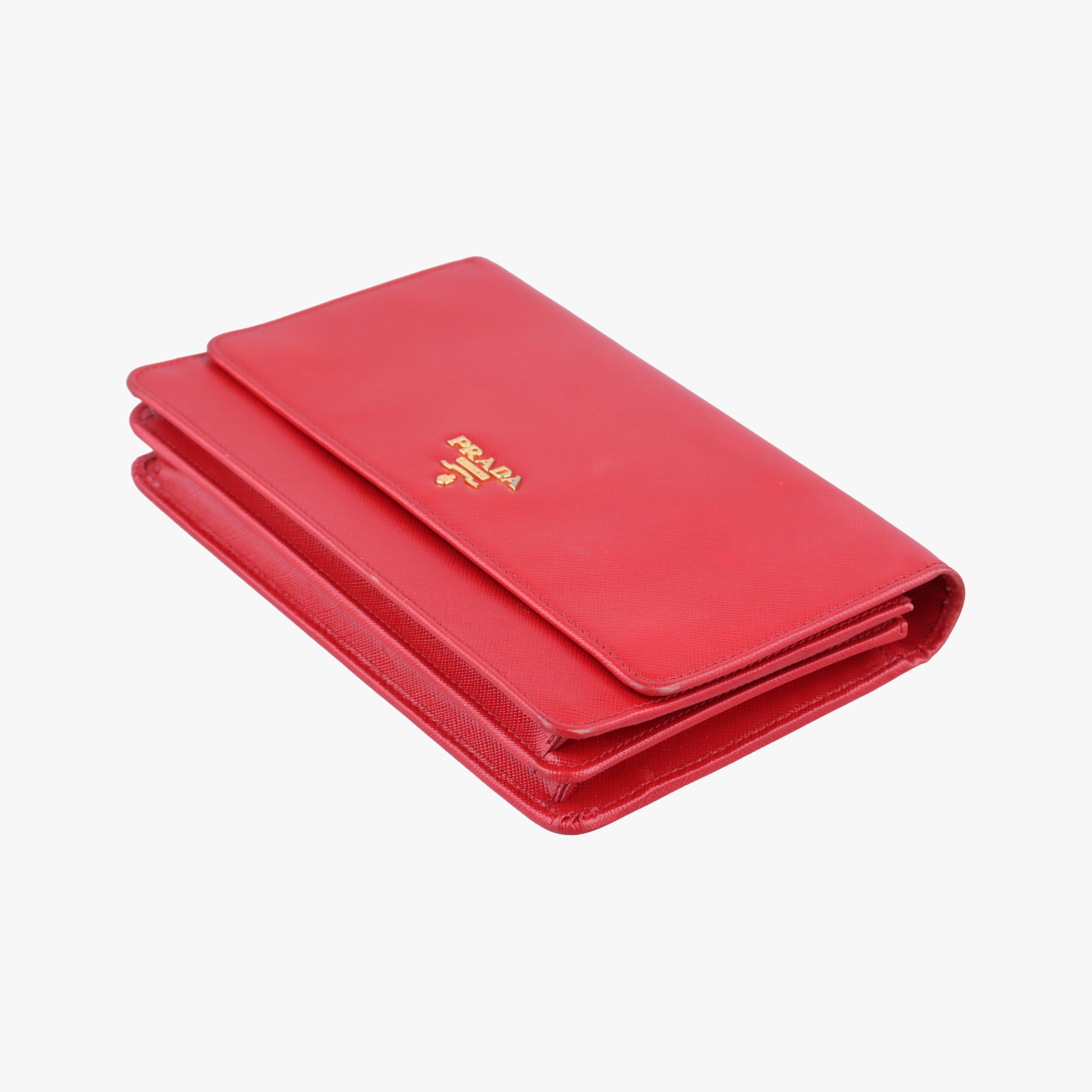 Secondhand Prada Sling Bandoliera Red SAFFIANO Leather　 BT1019 shoulderbag | stylenewstar