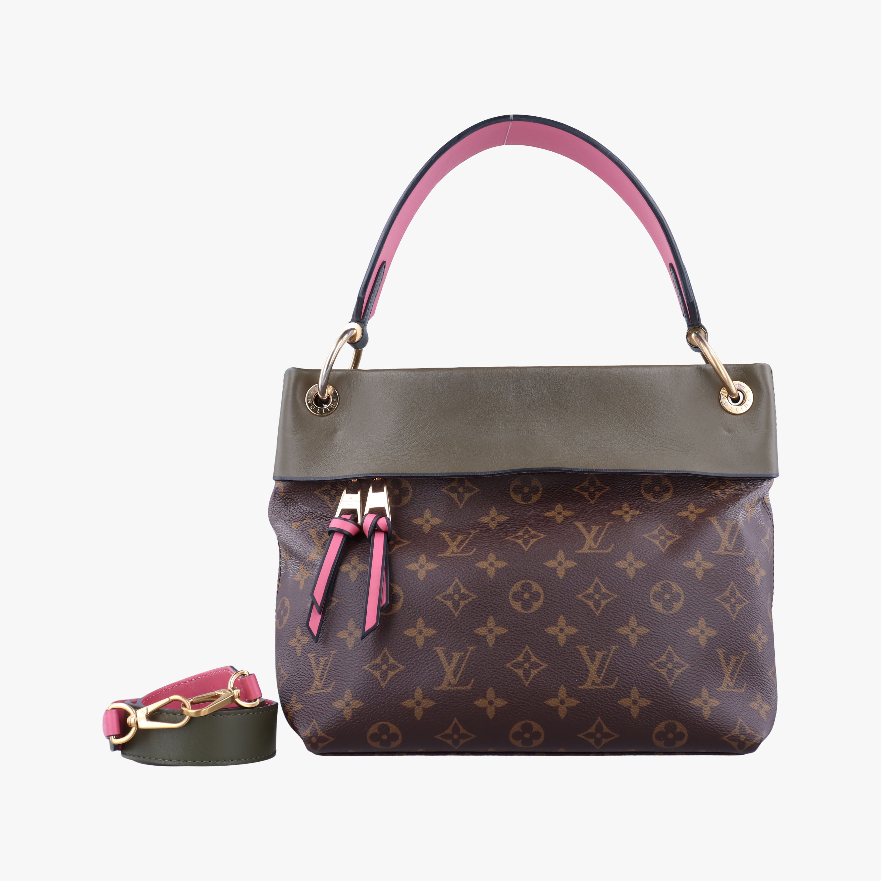 Pre-owned Louis Vuitton Tuileries Bezas Brown×beige Monogram Canvas×calf leather M43159 shoulderbag | stylenewstar