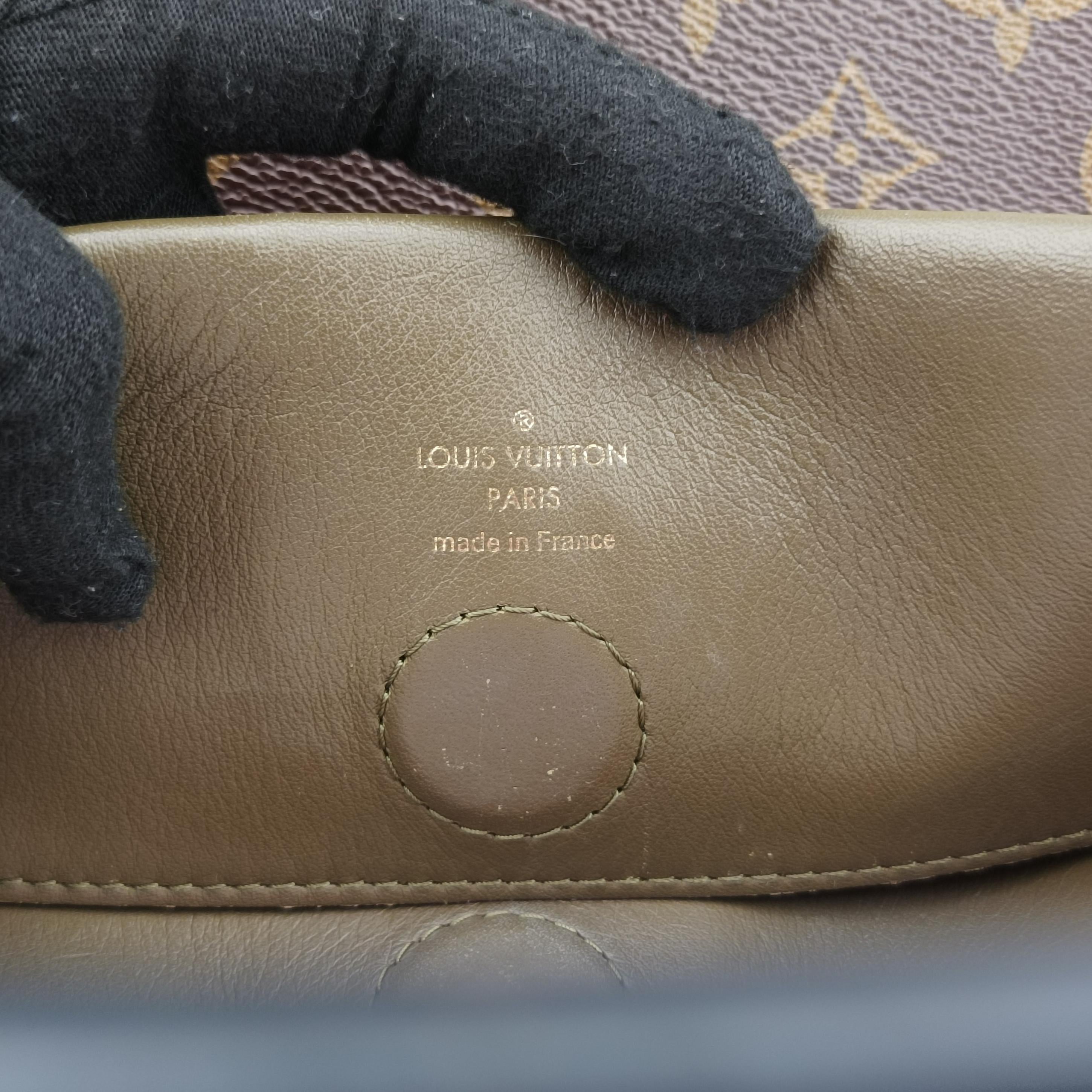 Pre-owned Louis Vuitton Tuileries Bezas Brown×beige Monogram Canvas×calf leather M43159 shoulderbag | stylenewstar