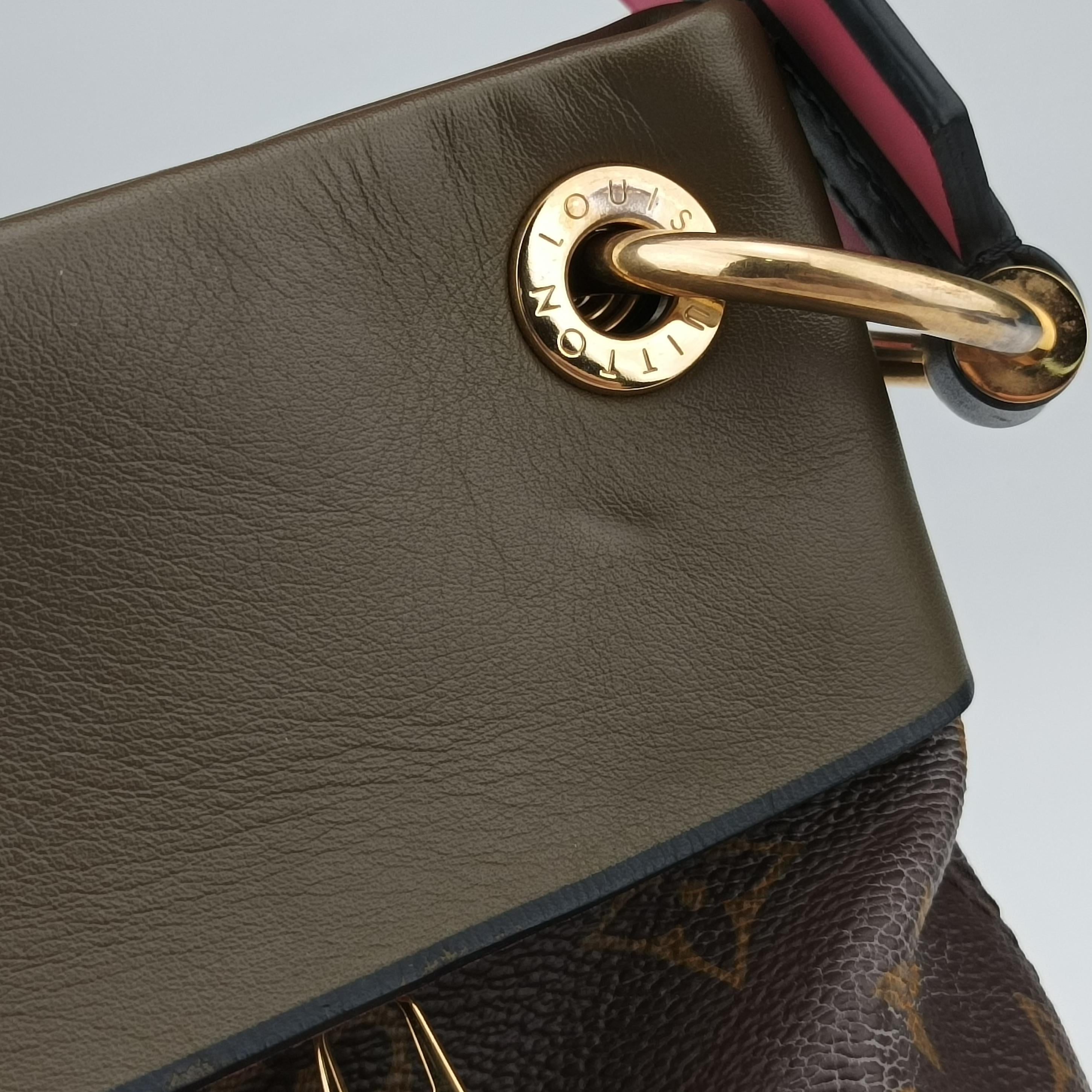 Pre-owned Louis Vuitton Tuileries Bezas Brown×beige Monogram Canvas×calf leather M43159 shoulderbag | stylenewstar