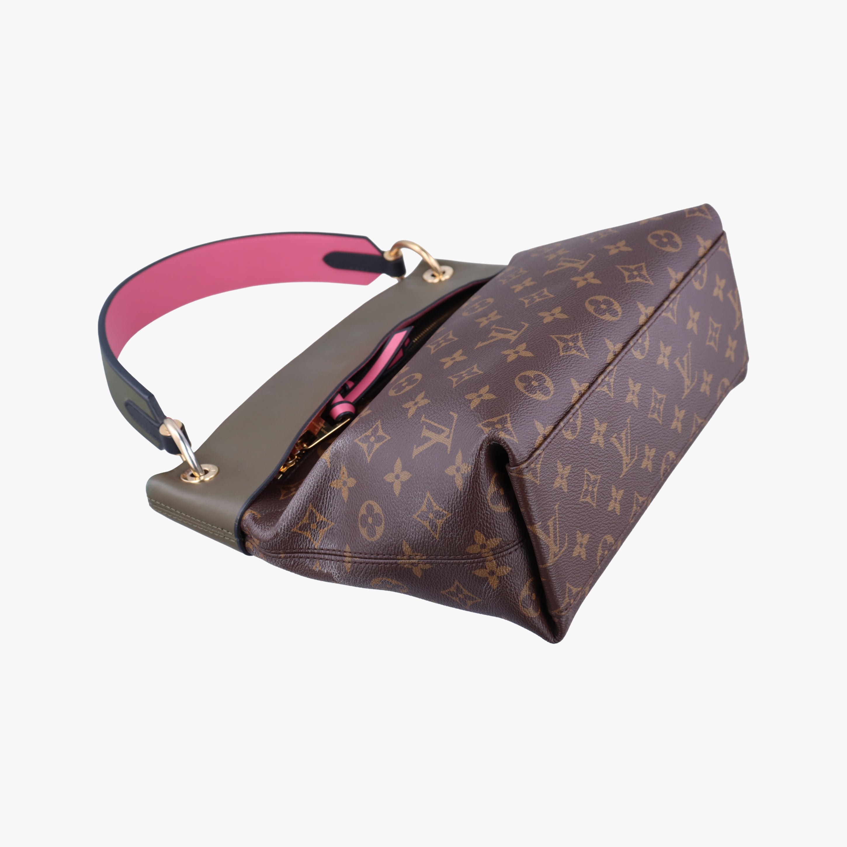 Pre-owned Louis Vuitton Tuileries Bezas Brown×beige Monogram Canvas×calf leather M43159 shoulderbag | stylenewstar