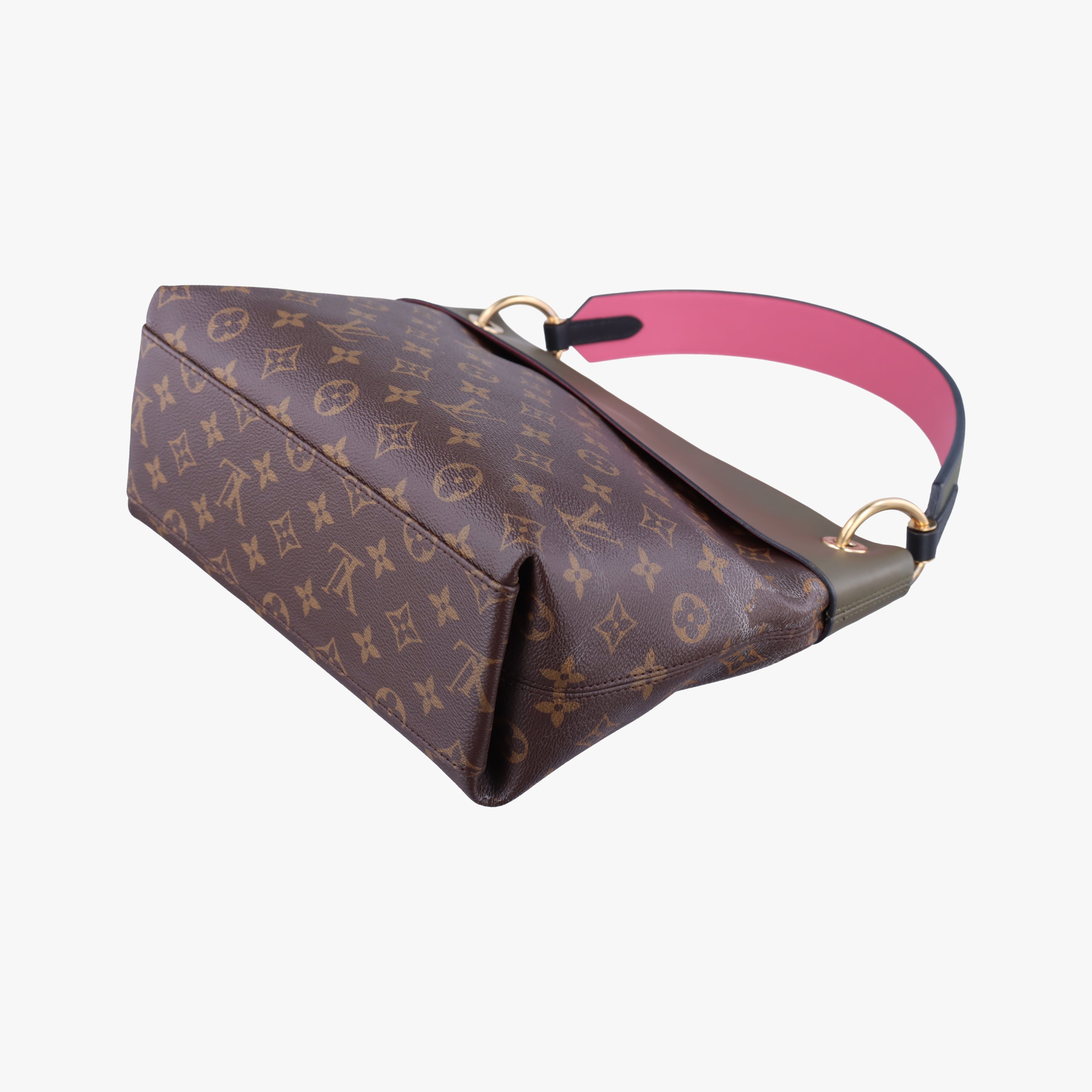 Pre-owned Louis Vuitton Tuileries Bezas Brown×beige Monogram Canvas×calf leather M43159 shoulderbag | stylenewstar