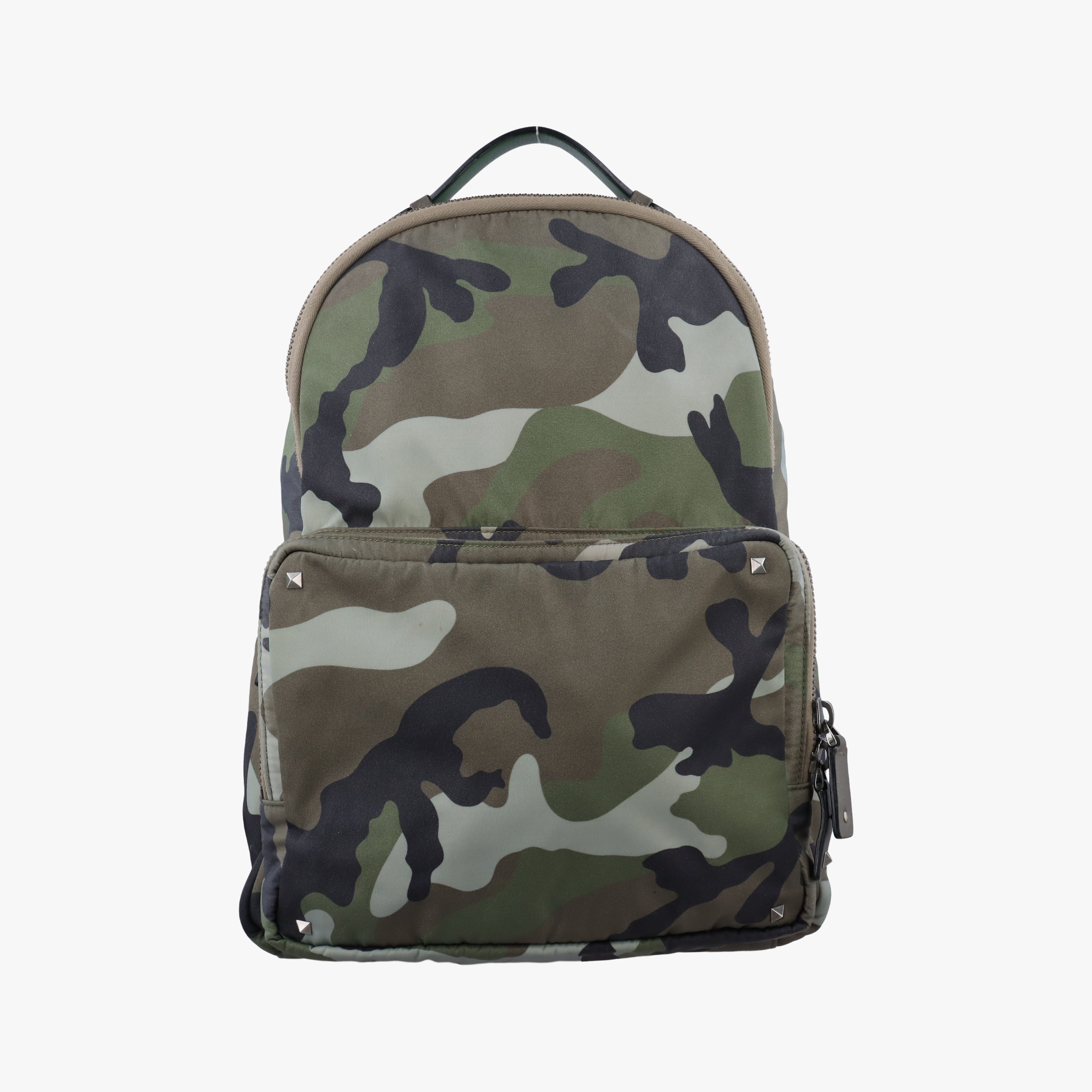 Pre-owned Valentino Camouflage studs Multicolour canvas  backpack/rucksack | stylenewstar