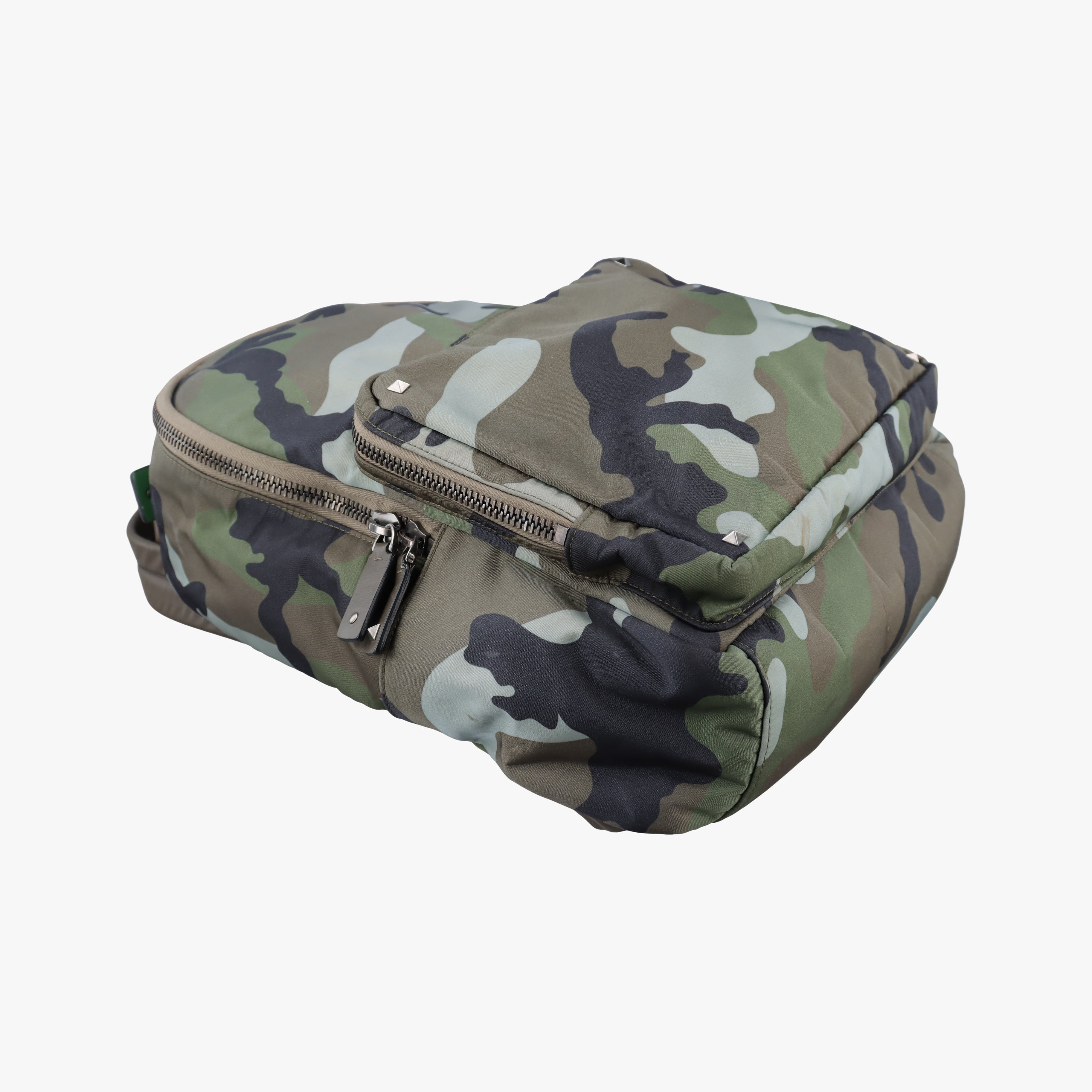 Pre-owned Valentino Camouflage studs Multicolour canvas  backpack/rucksack | stylenewstar