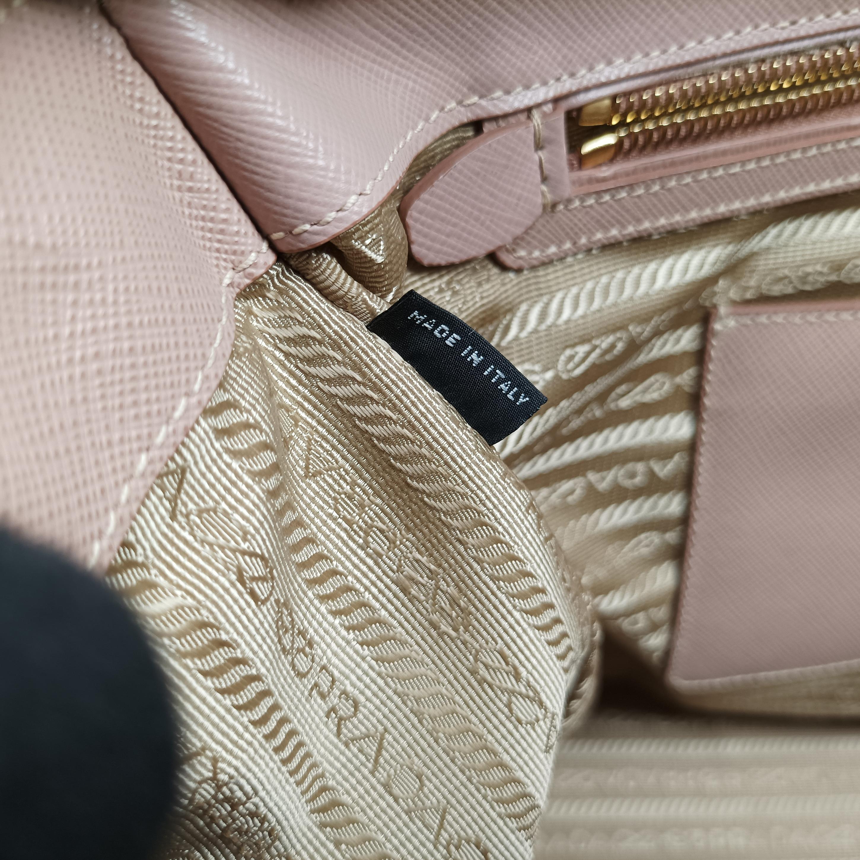 Pre-owned Prada Galleria Pink SAFFIANO Leather BN1786 handbag | stylenewstar