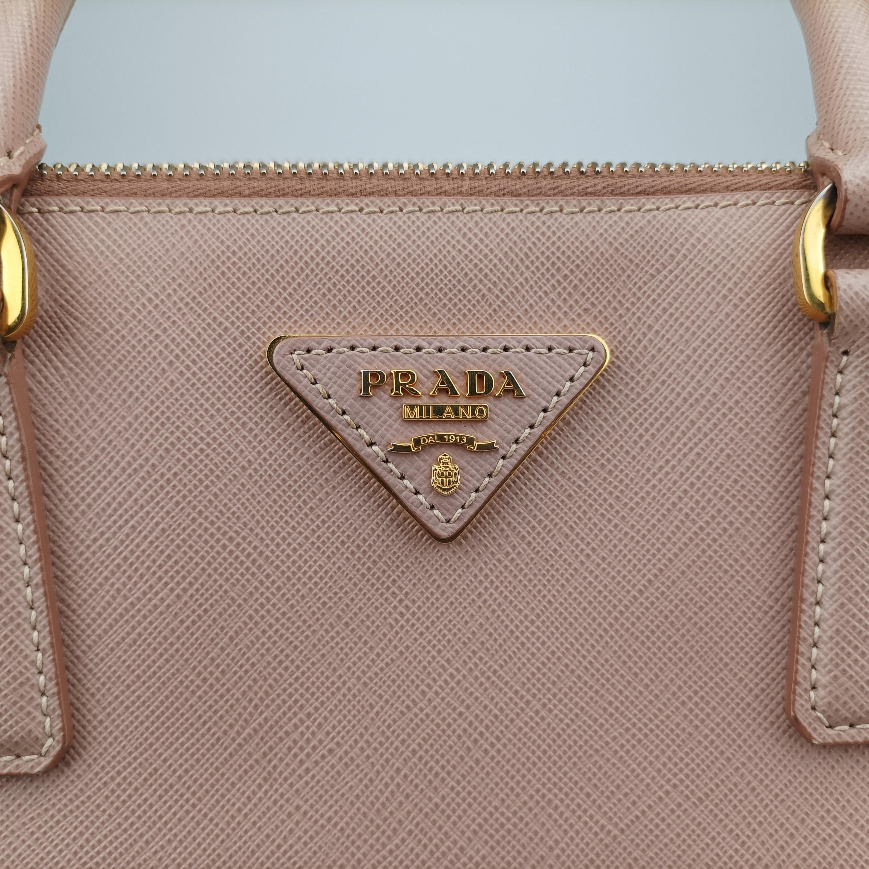 Pre-owned Prada Galleria Pink SAFFIANO Leather BN1786 handbag | stylenewstar