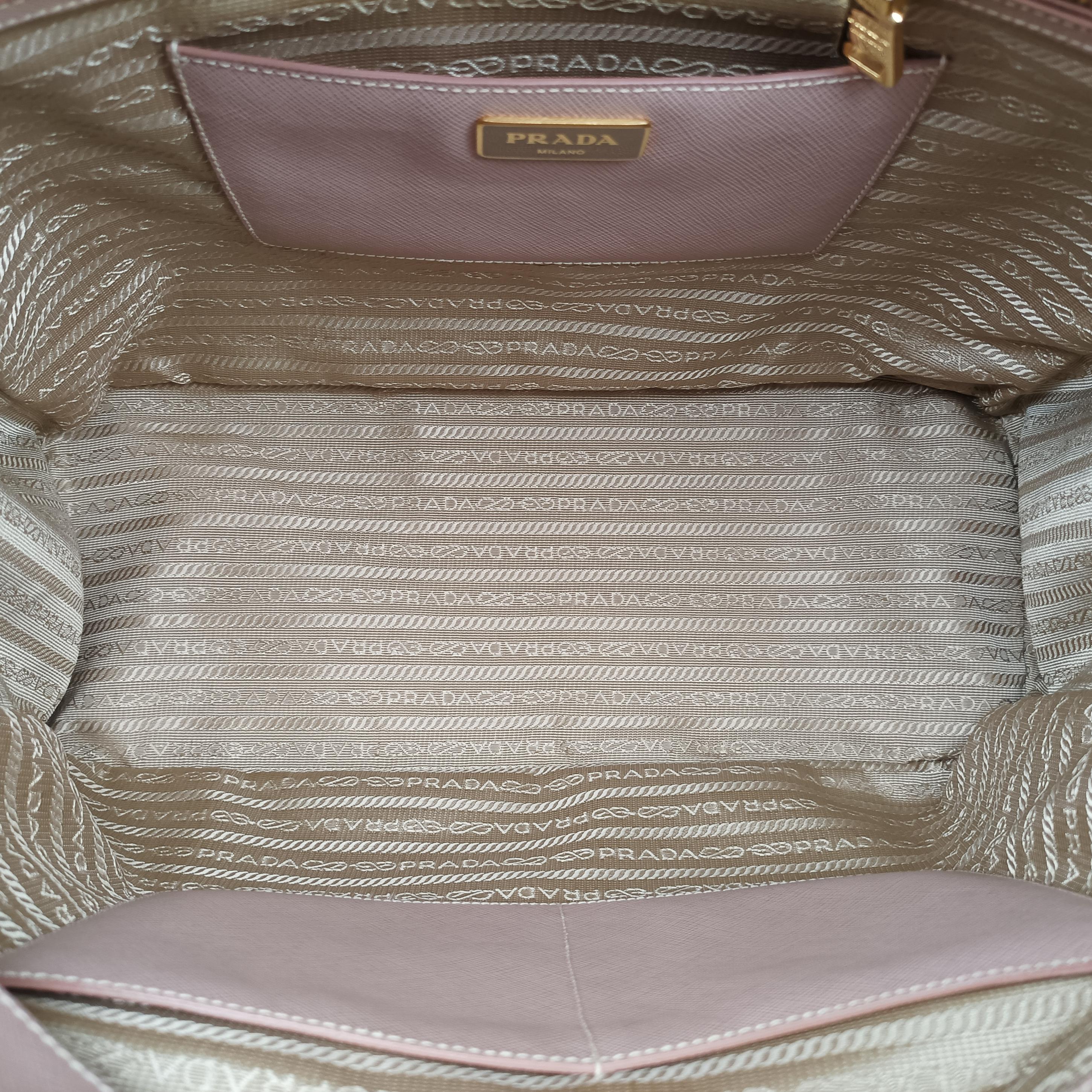 Pre-owned Prada Galleria Pink SAFFIANO Leather BN1786 handbag | stylenewstar