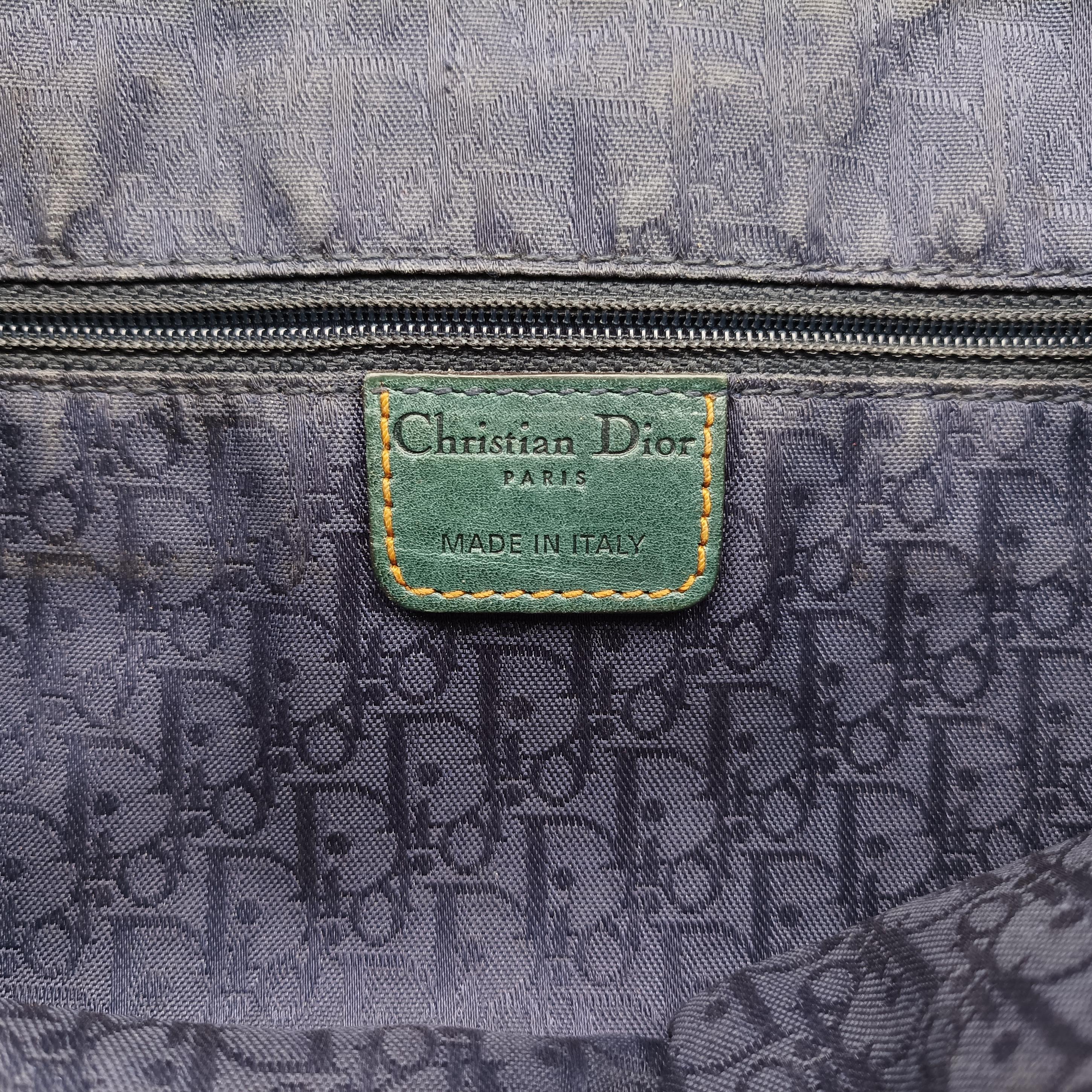 Pre-owned Christian Dior Gaucho Green× Brown Leather  handbag | stylenewstar