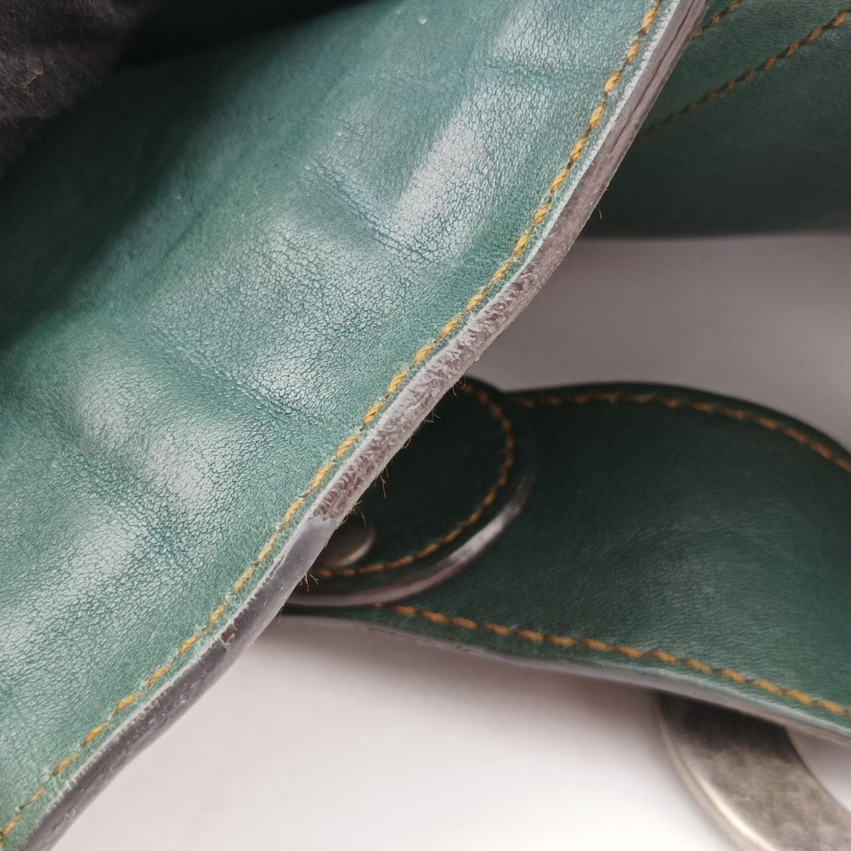 Pre-owned Christian Dior Gaucho Green× Brown Leather  handbag | stylenewstar