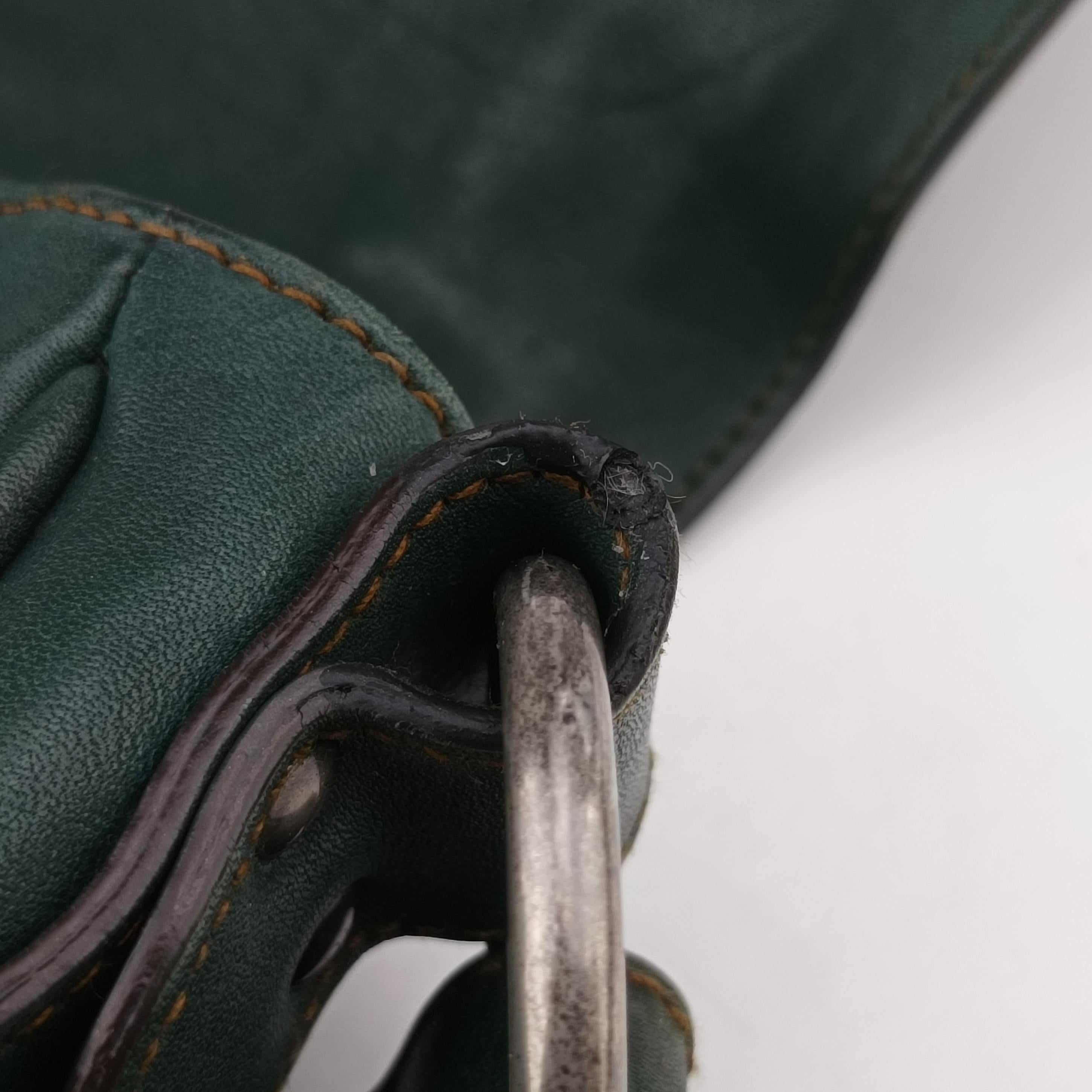 Pre-owned Christian Dior Gaucho Green× Brown Leather  handbag | stylenewstar