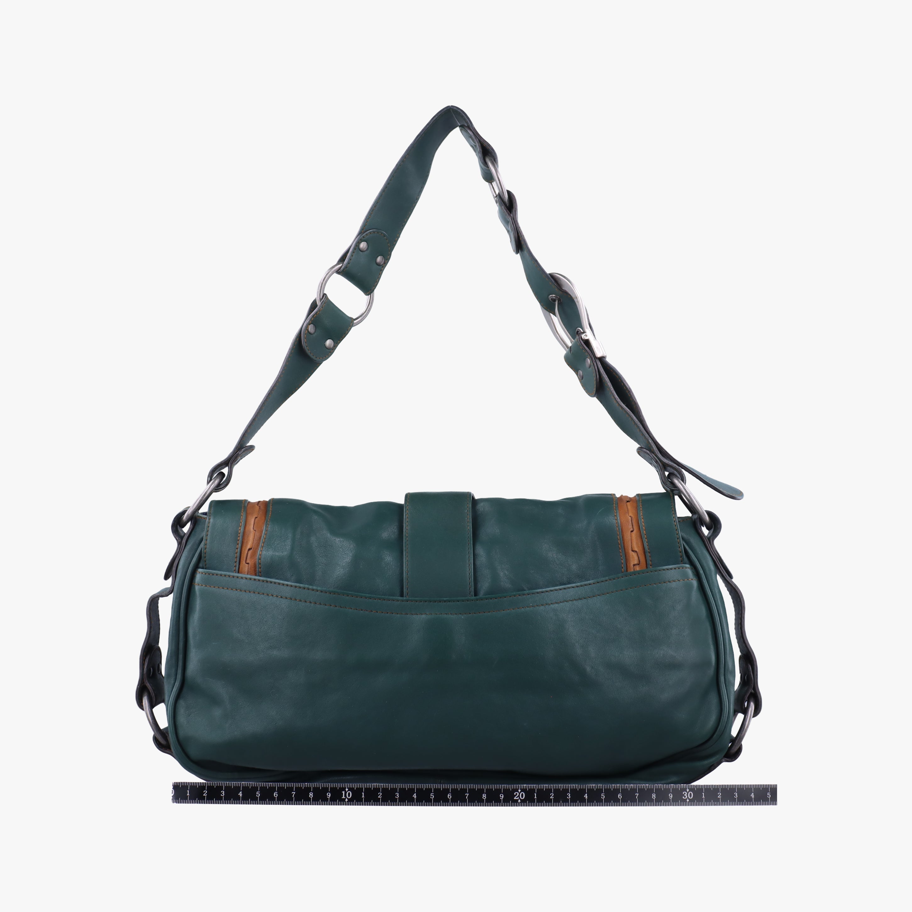 Pre-owned Christian Dior Gaucho Green× Brown Leather  handbag | stylenewstar