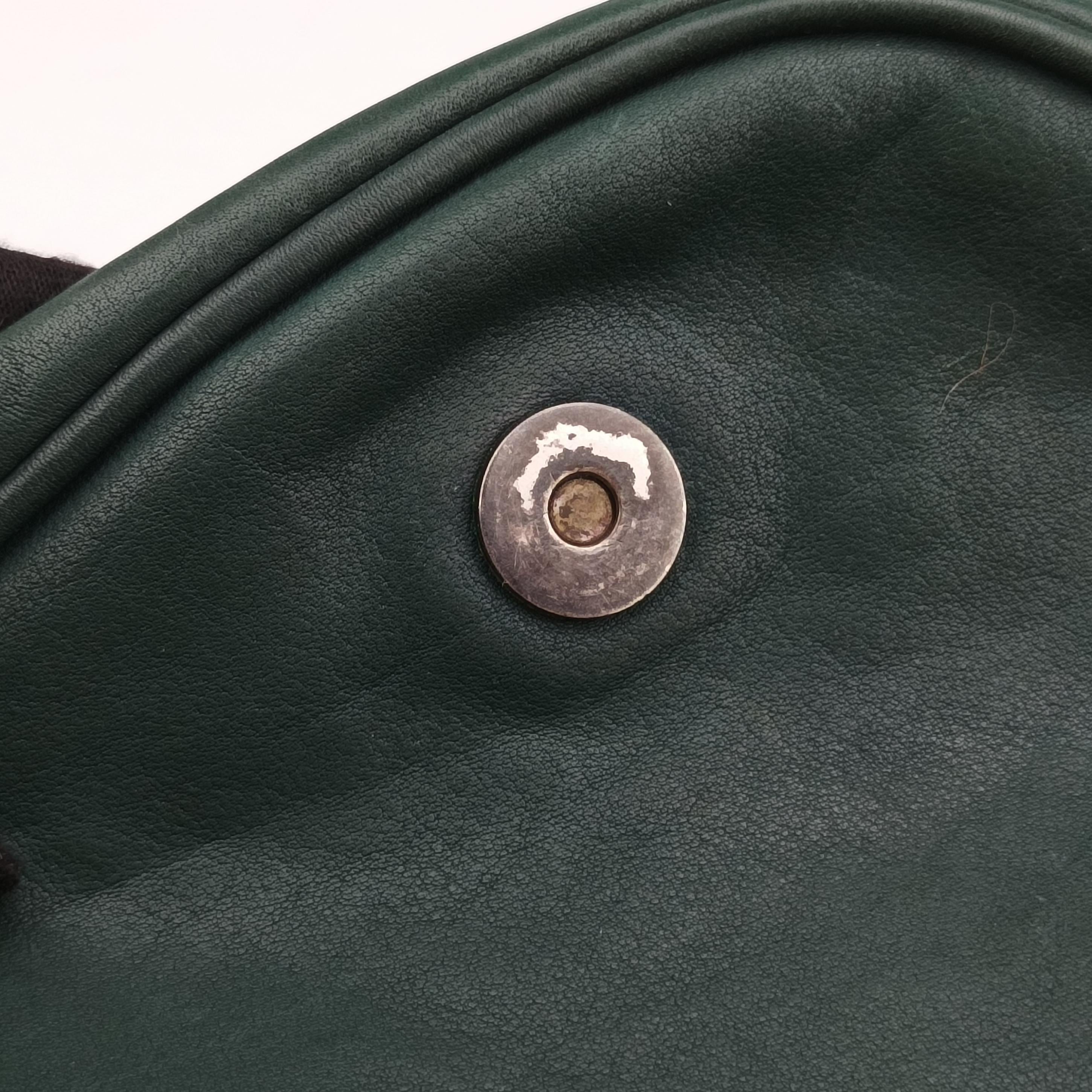 Pre-owned Christian Dior Gaucho Green× Brown Leather  handbag | stylenewstar