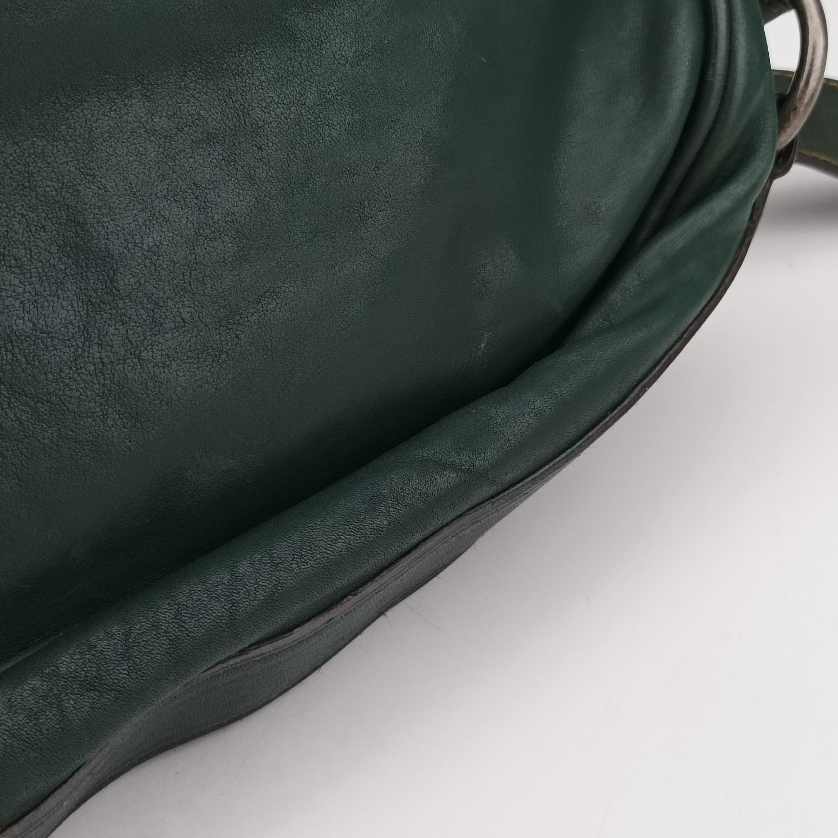 Pre-owned Christian Dior Gaucho Green× Brown Leather  handbag | stylenewstar