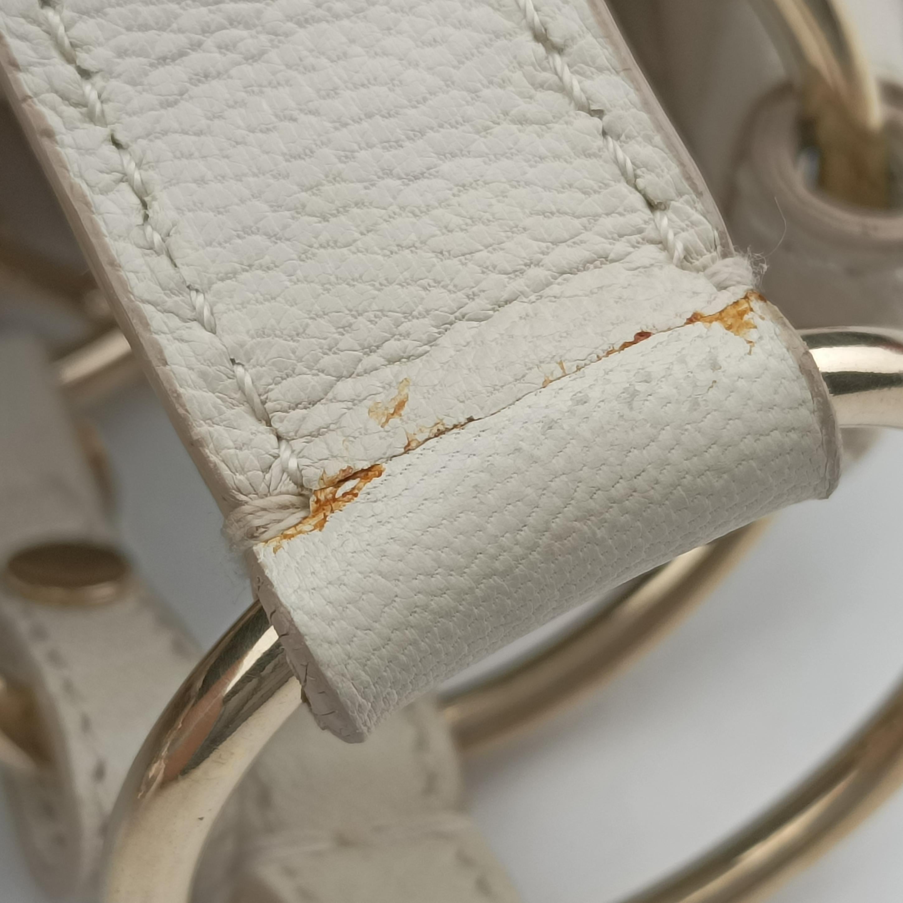 Vintage Yves Saint Laurent Saharienne White Leather 139259 handbag | stylenewstar