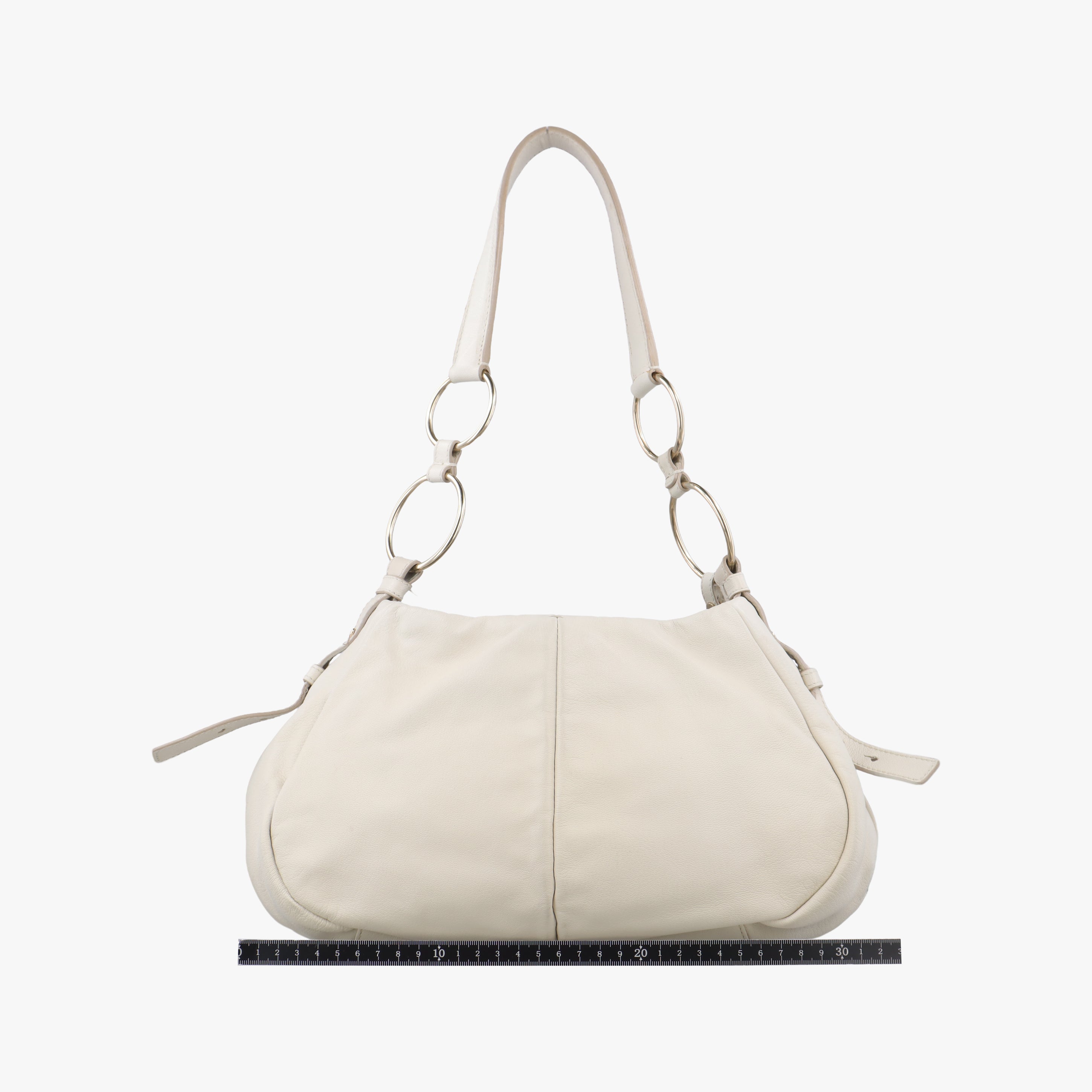 Vintage Yves Saint Laurent Saharienne White Leather 139259 handbag | stylenewstar
