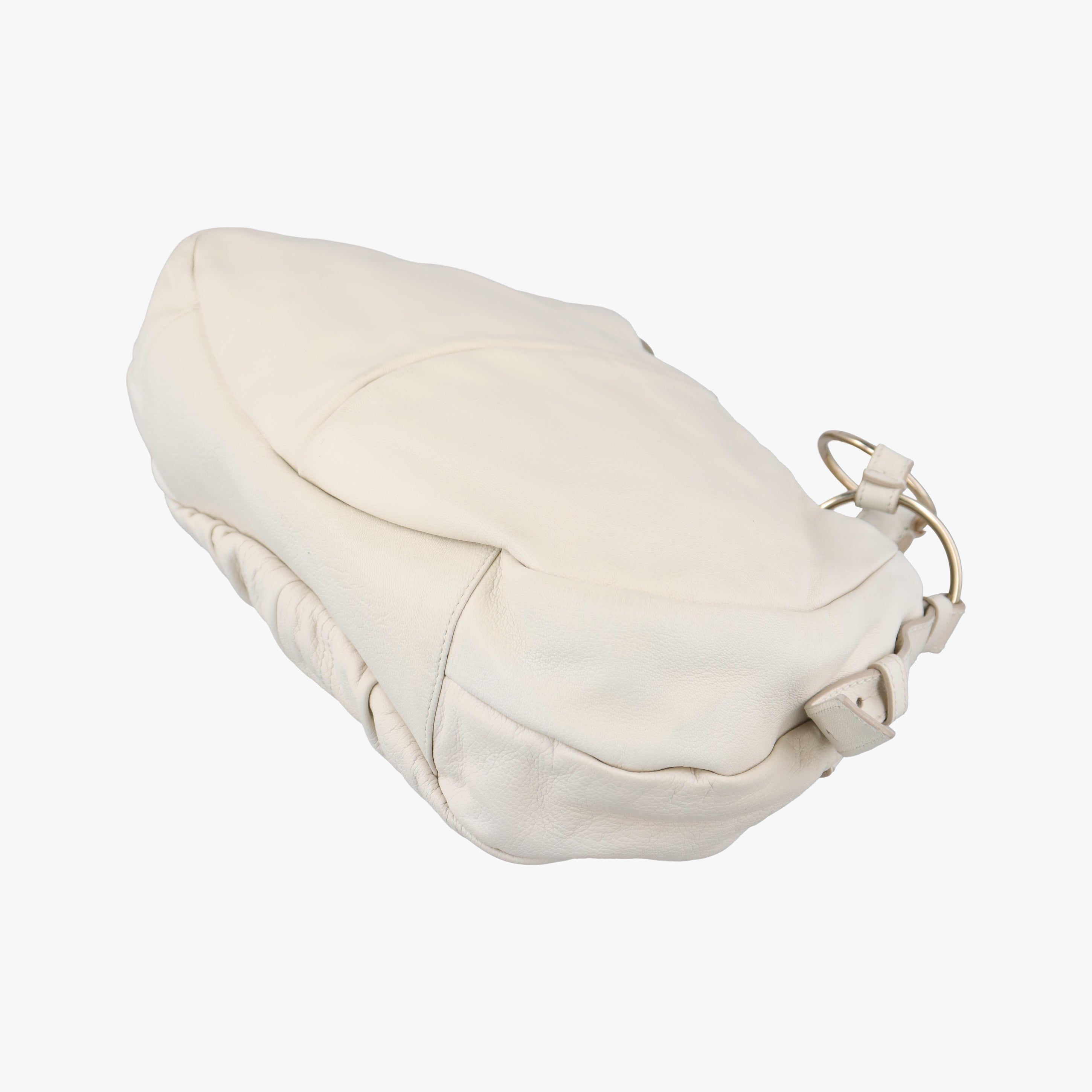 Vintage Yves Saint Laurent Saharienne White Leather 139259 handbag | stylenewstar