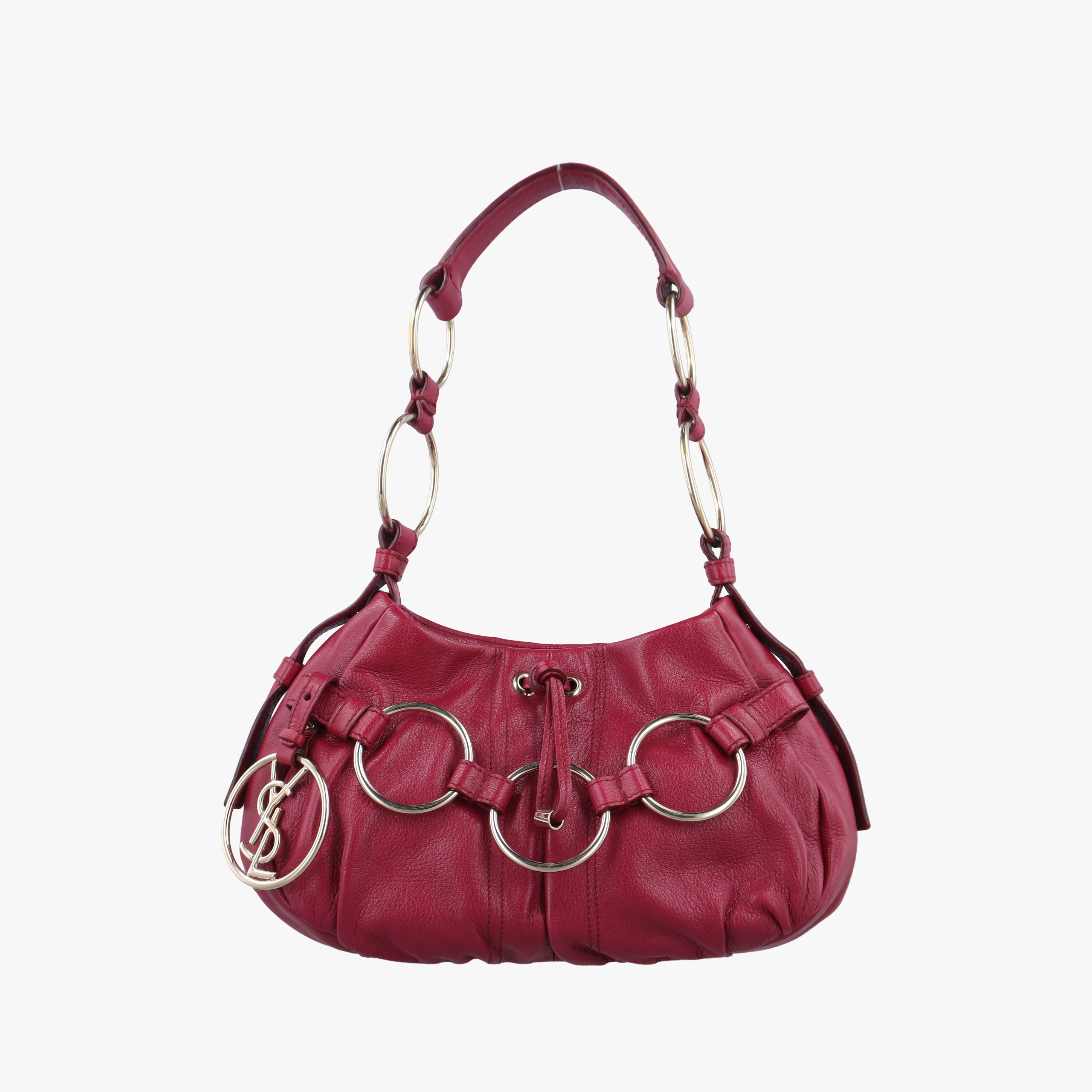 Pre-owned Yves Saint Laurent Saharienne Red Leather 139263 handbag | stylenewstar