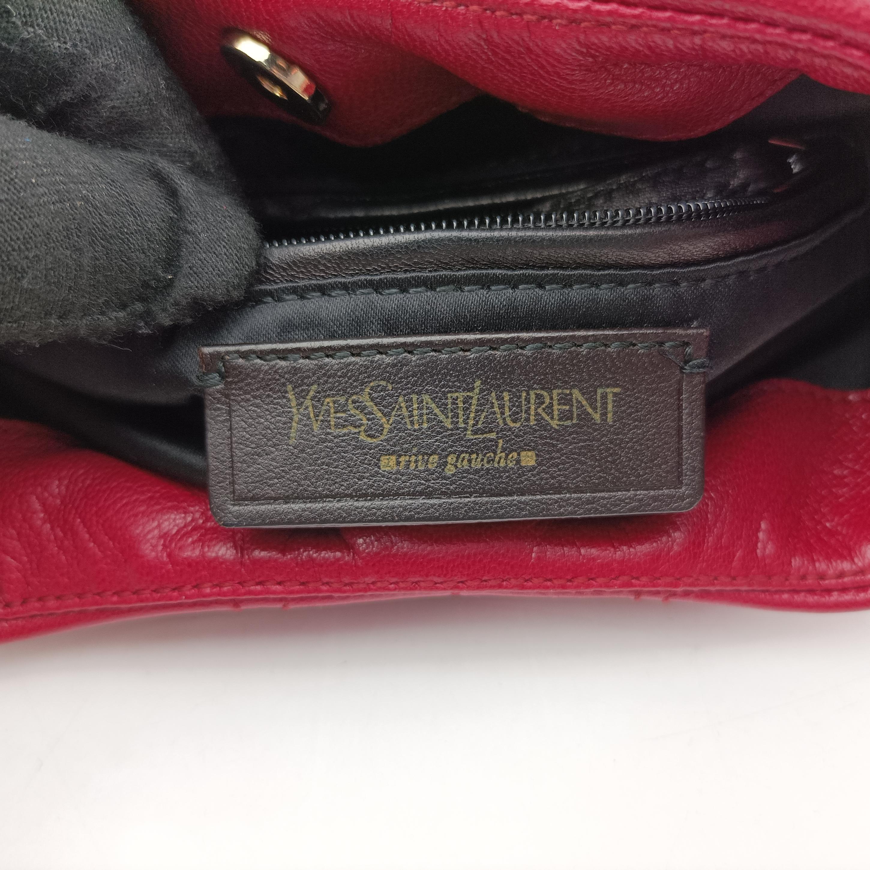 Pre-owned Yves Saint Laurent Saharienne Red Leather 139263 handbag | stylenewstar